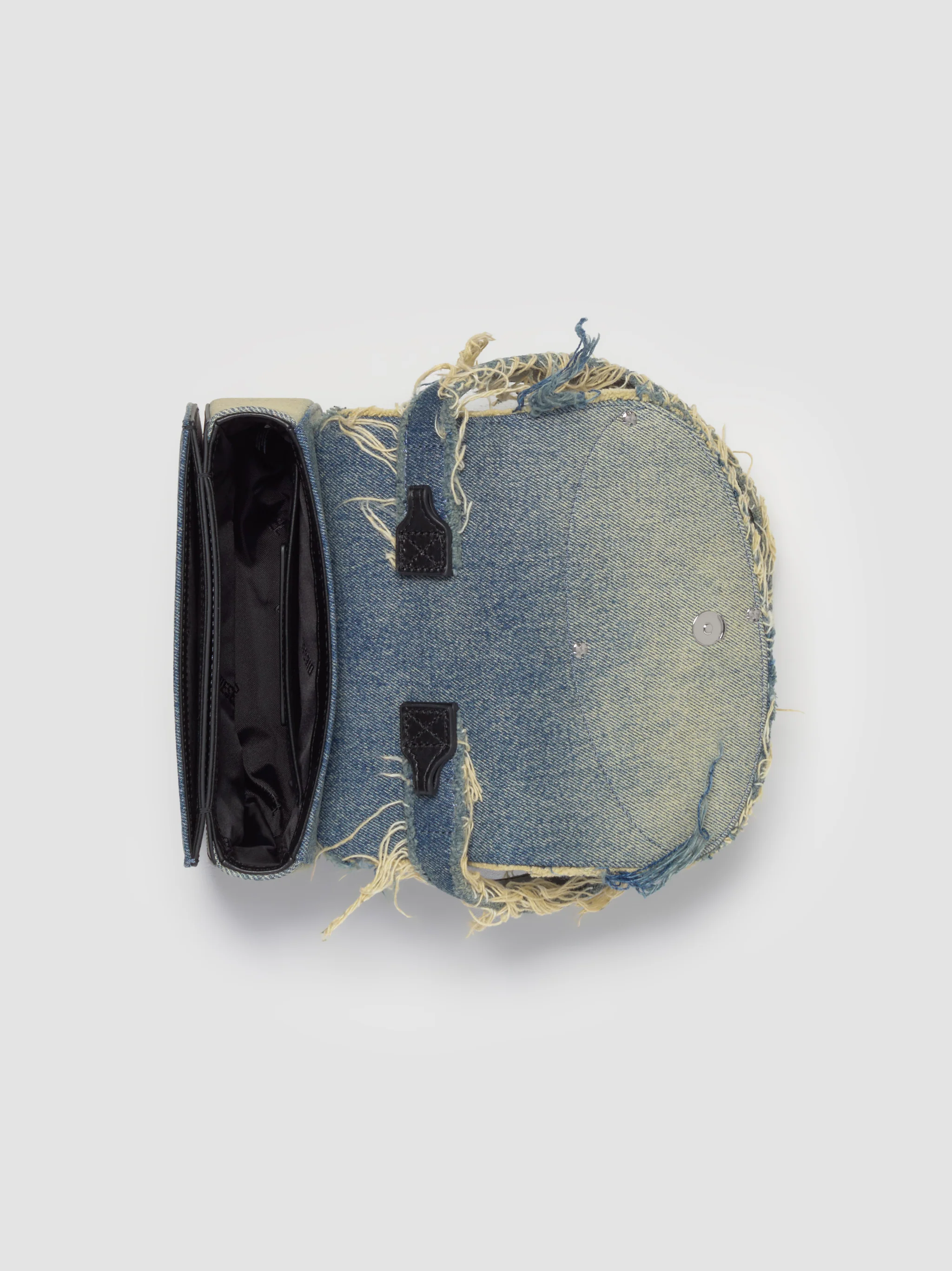1Dr Shoulder Bag in Medium Blue Denim - Image 3