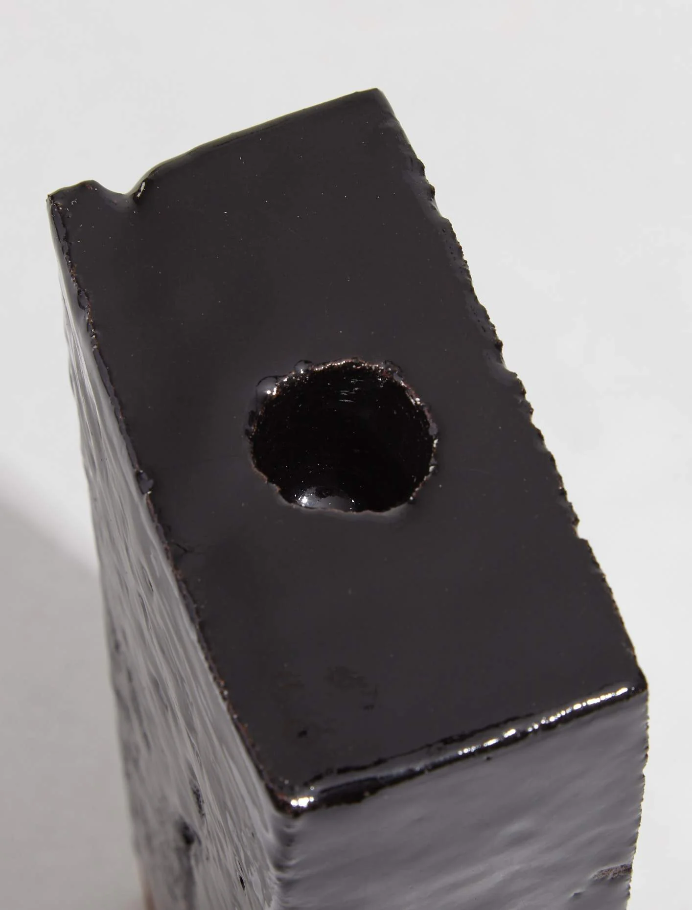A Single Brick Candle Holder in Black - Image 3