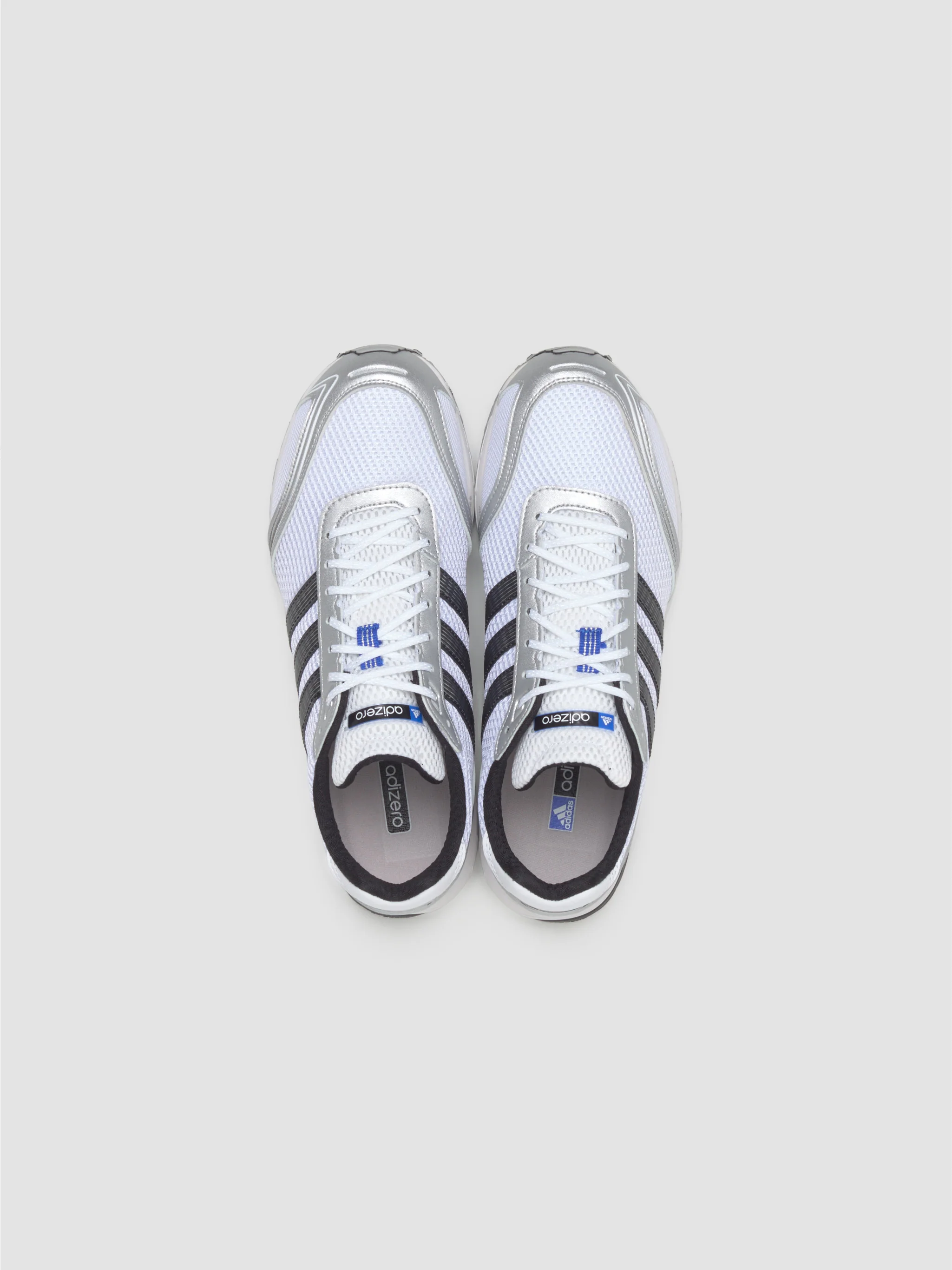 Adizero Adios OG Sneaker in White & Hi-Res Blue - Image 3