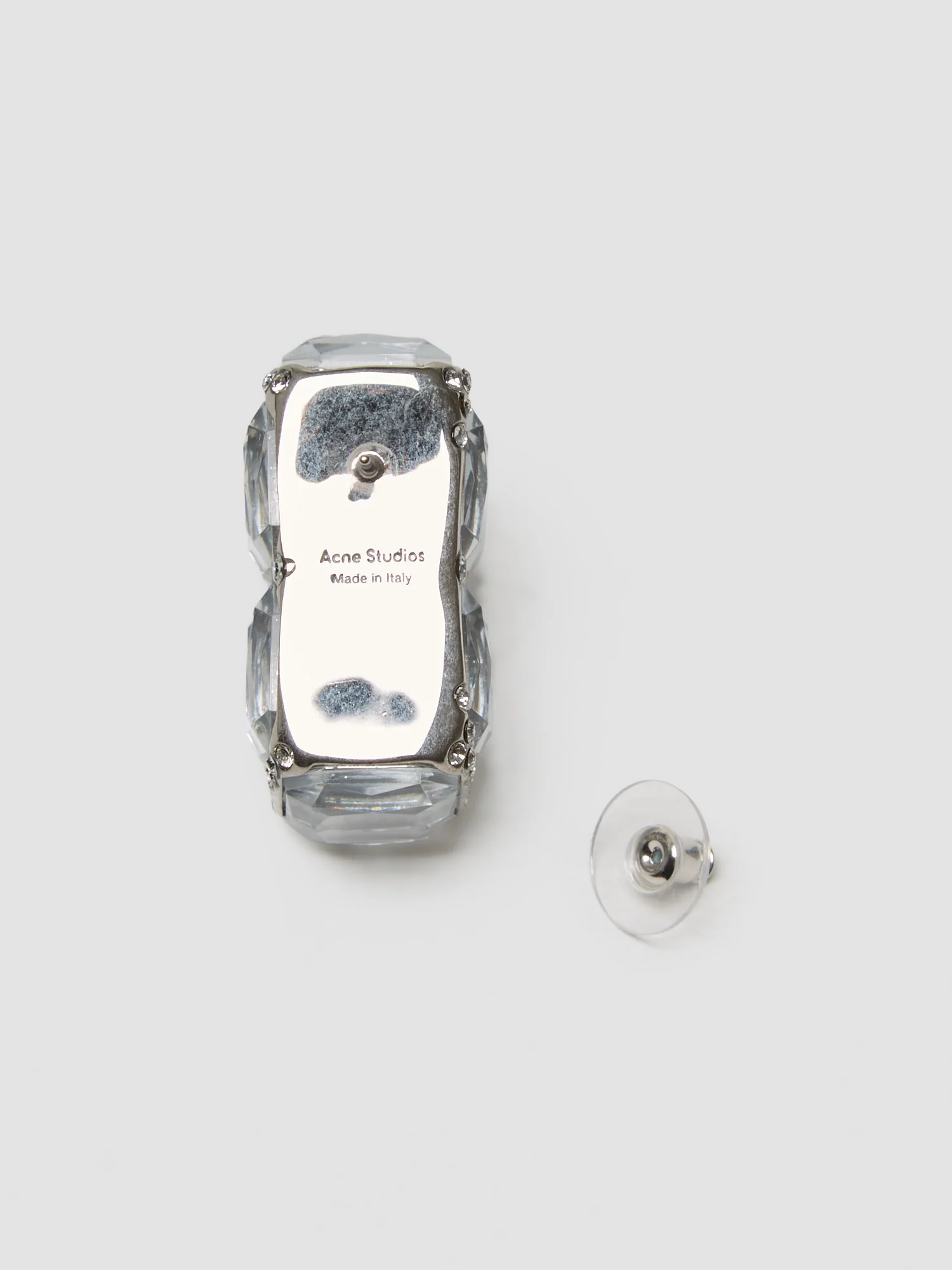 Asymmetric Crystal Earrings in Silver - Image 5