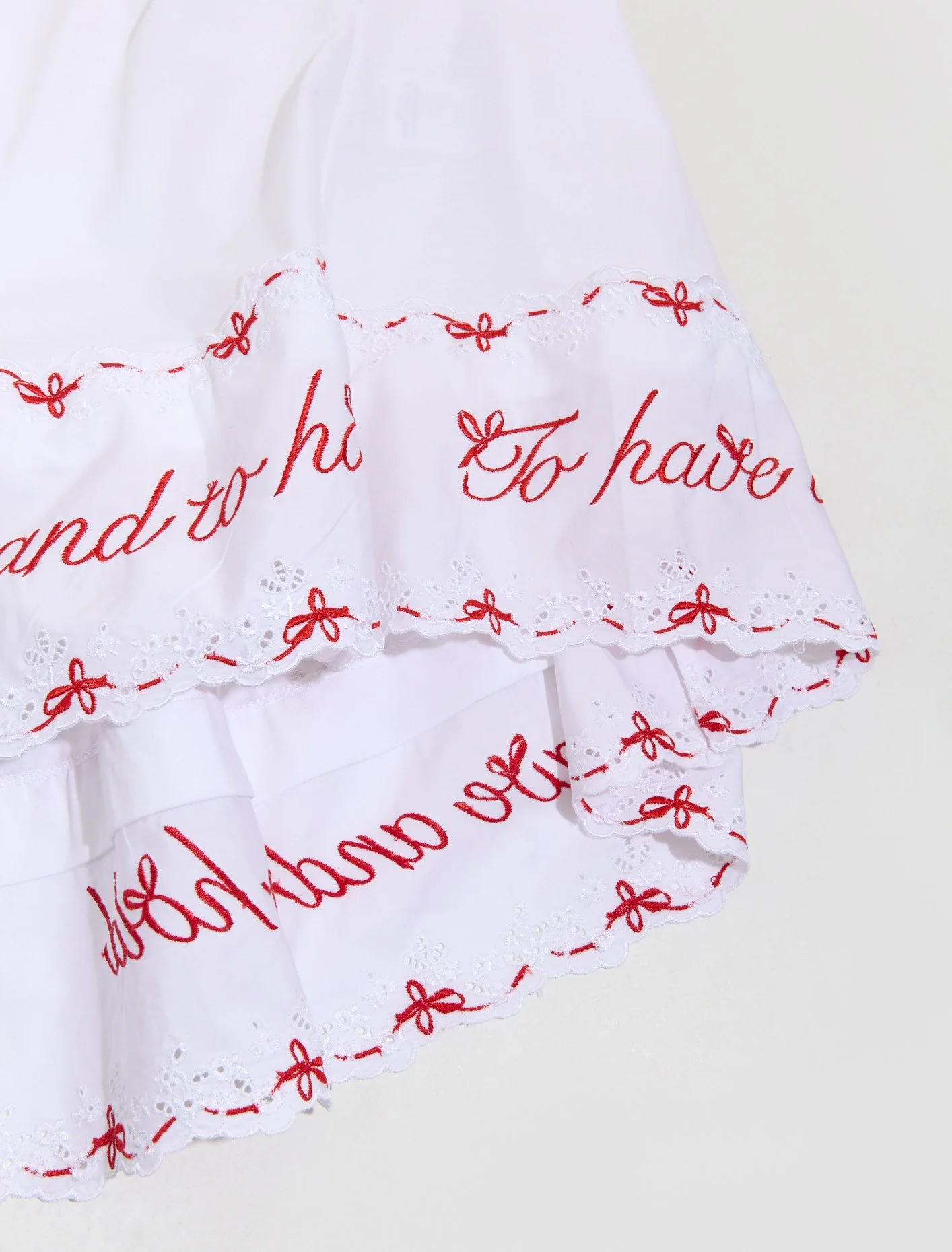 Beaded A-Line T-Shirt Dress with Trim in White - Image 5