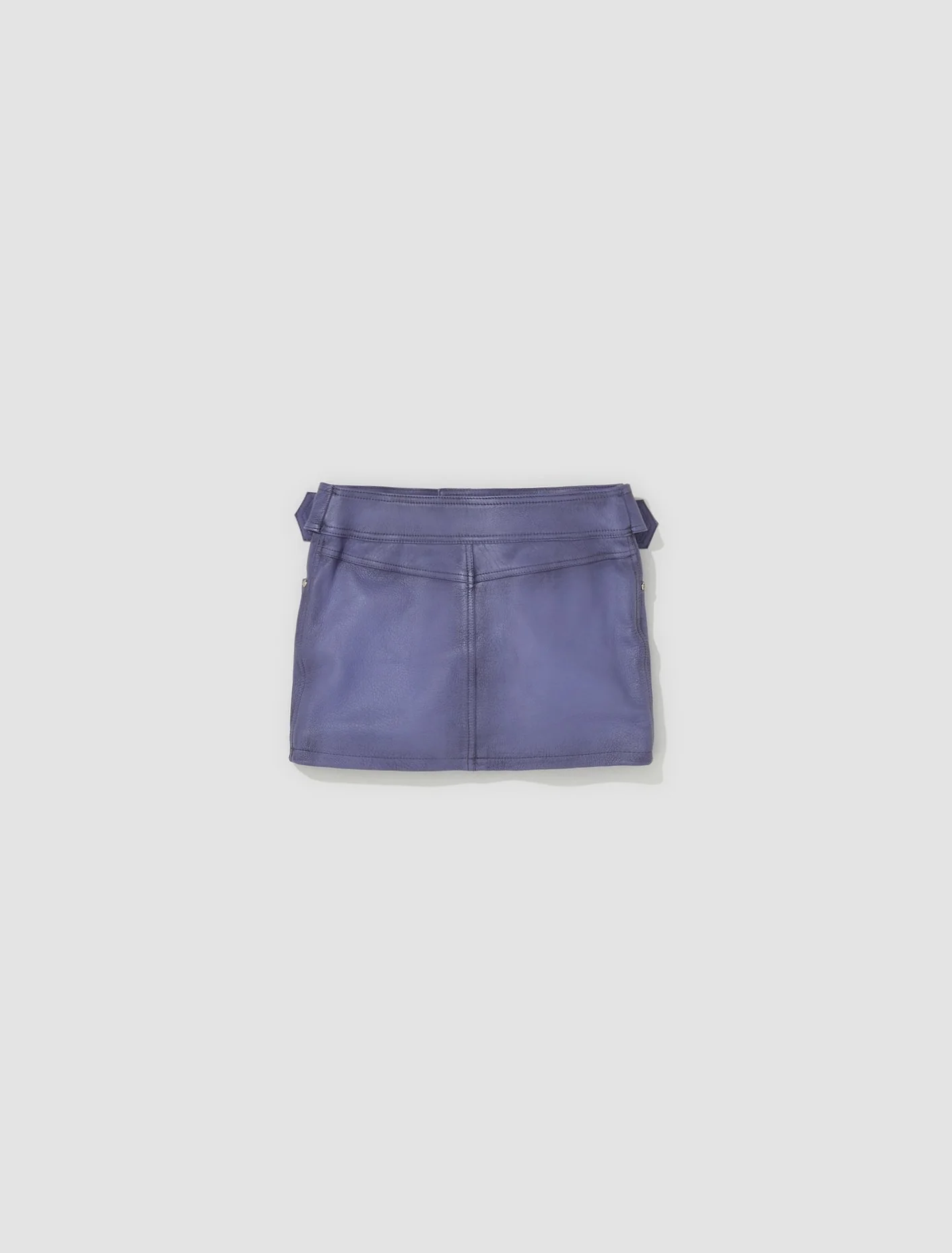 Belted Leather Skirt in Ultraviolet - Image 4