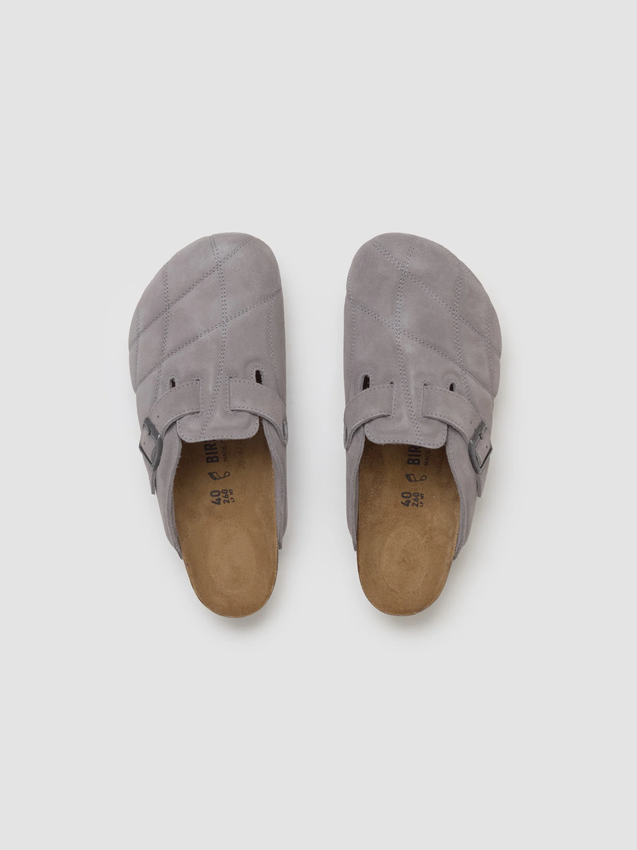 Boston Quilted Suede Clog in Stone Coin - Image 3