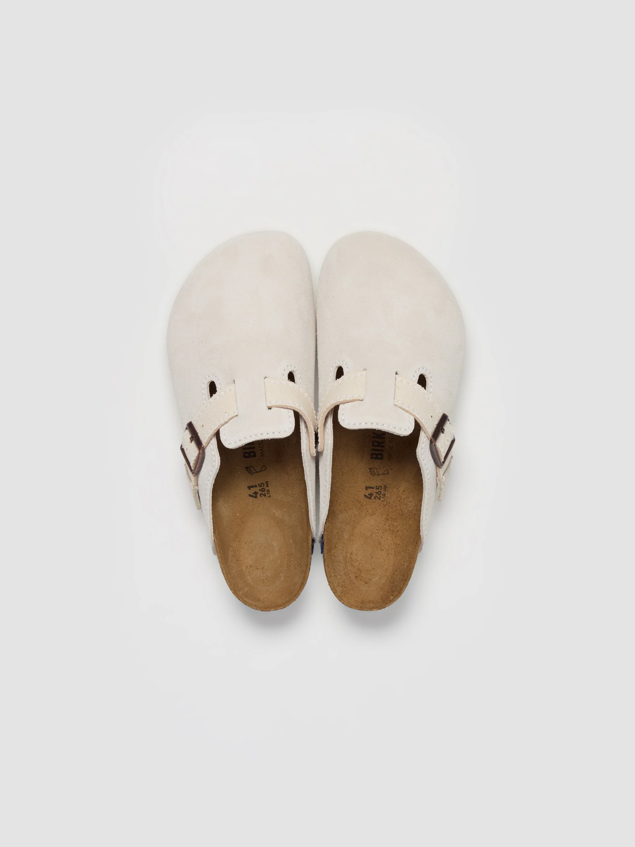 Boston Suede Clog in Eggshell - Image 3