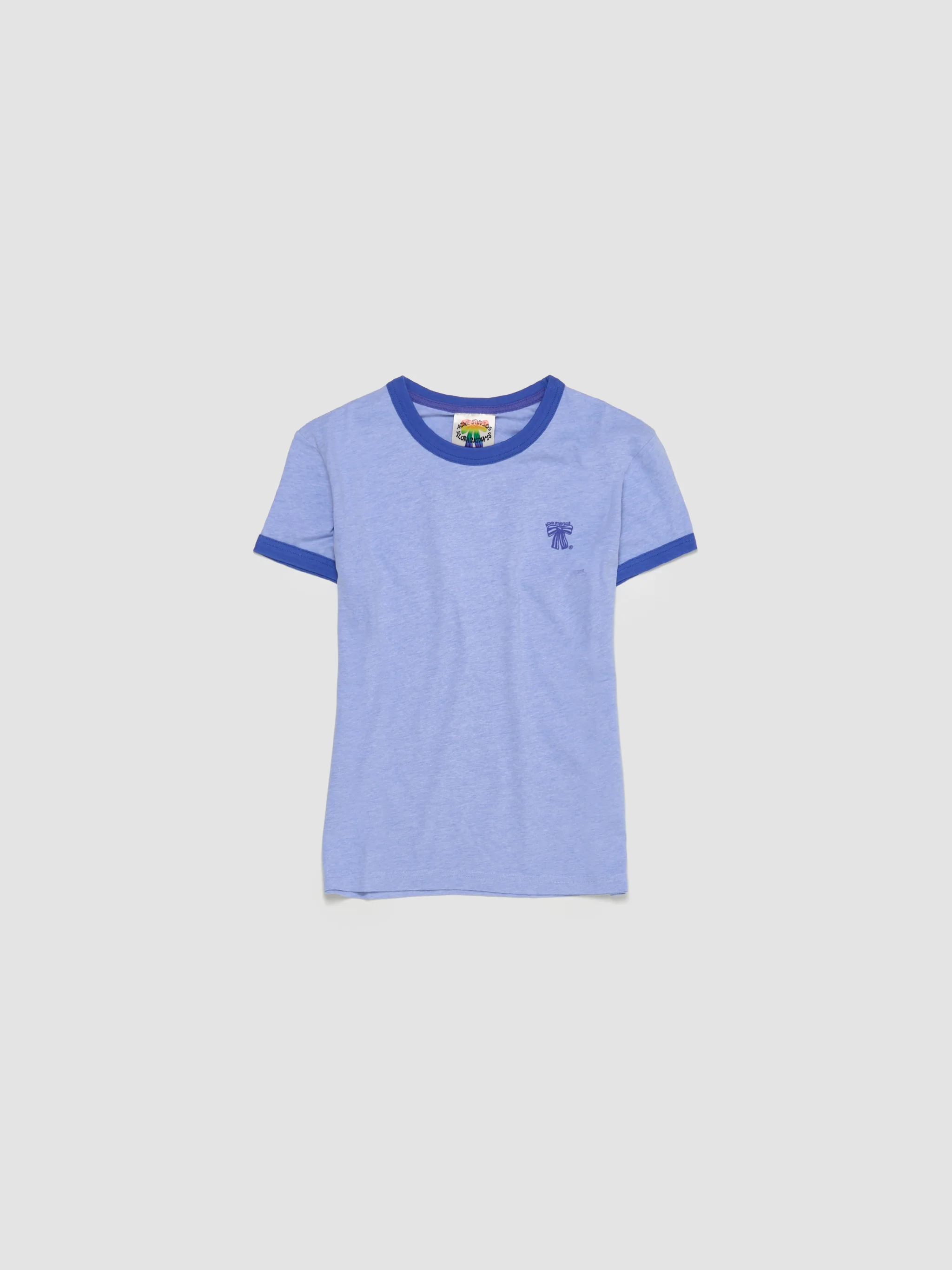 Bow Print T-Shirt in Faded Blue - Image 5