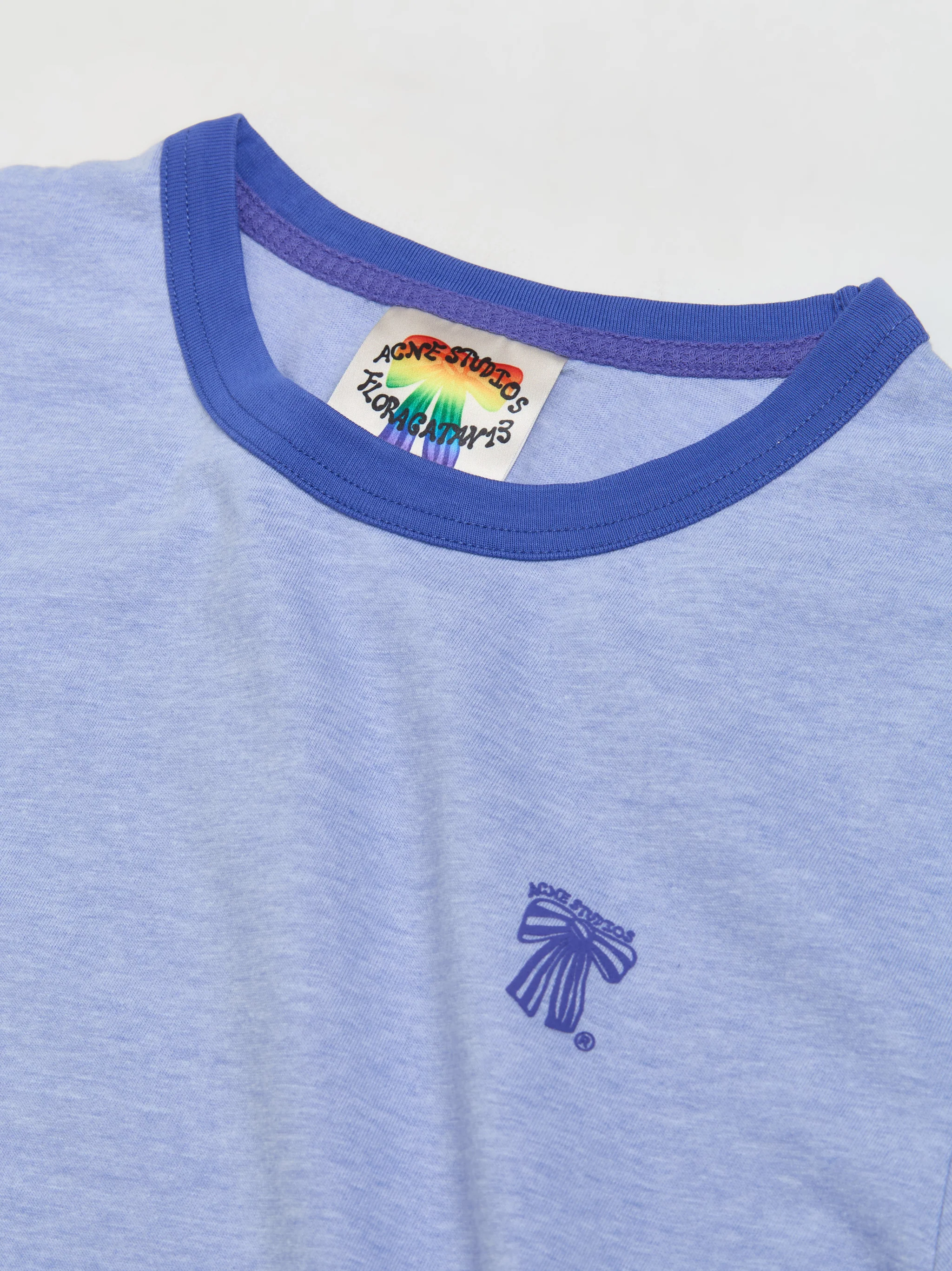 Bow Print T-Shirt in Faded Blue - Image 6