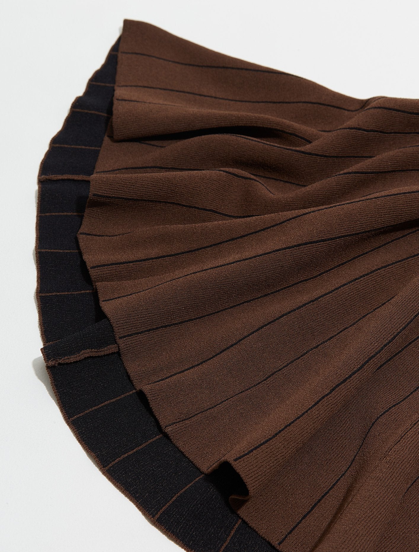 Braided Neck Knit Dress in Brown - Image 3