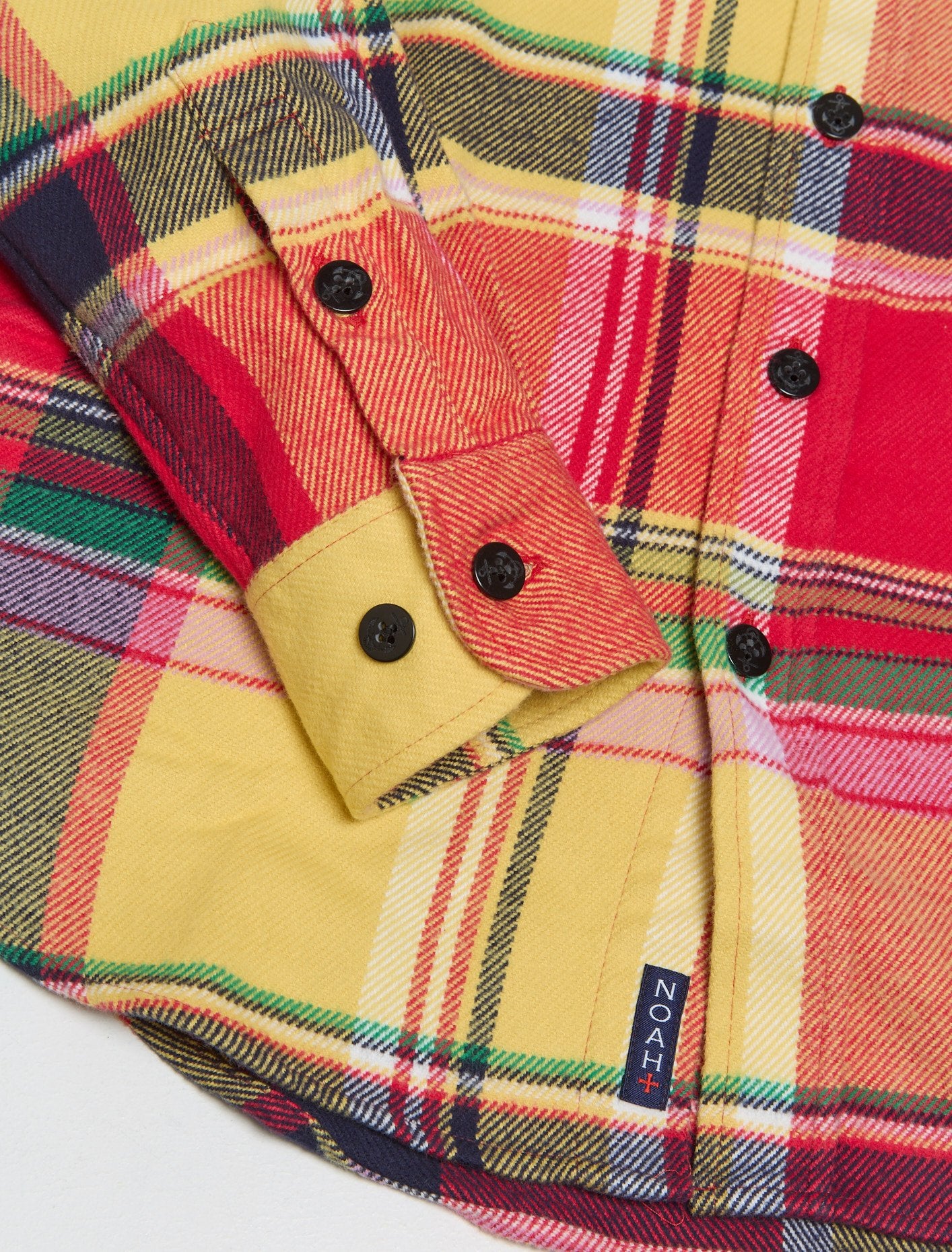 Bright Plaid Heavyweight Flannel Shirt in Yellow - Image 3