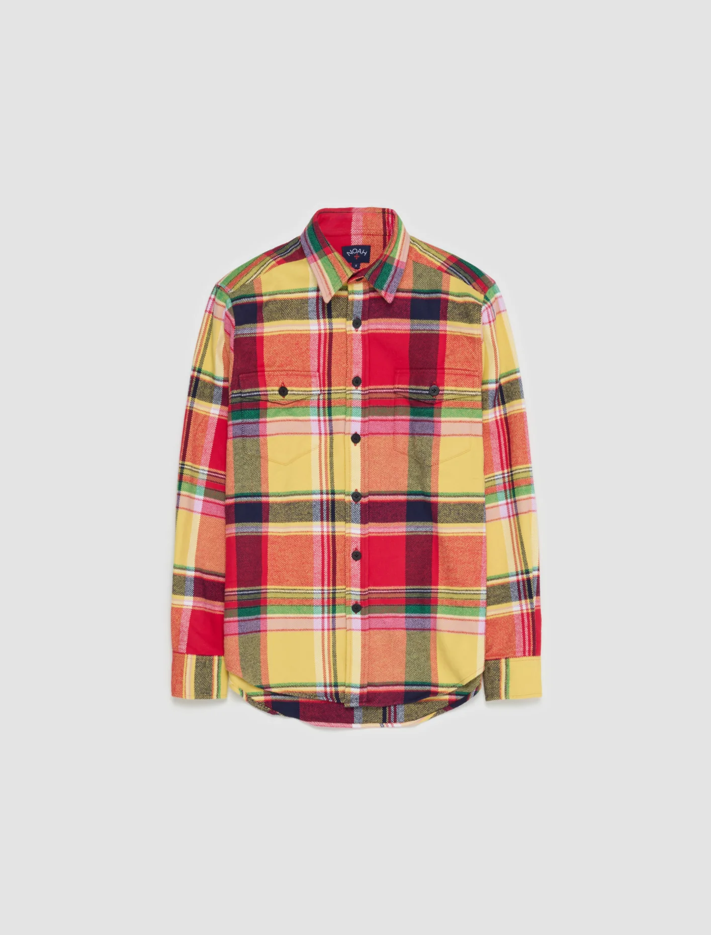 Bright Plaid Heavyweight Flannel Shirt in Yellow - Image 5