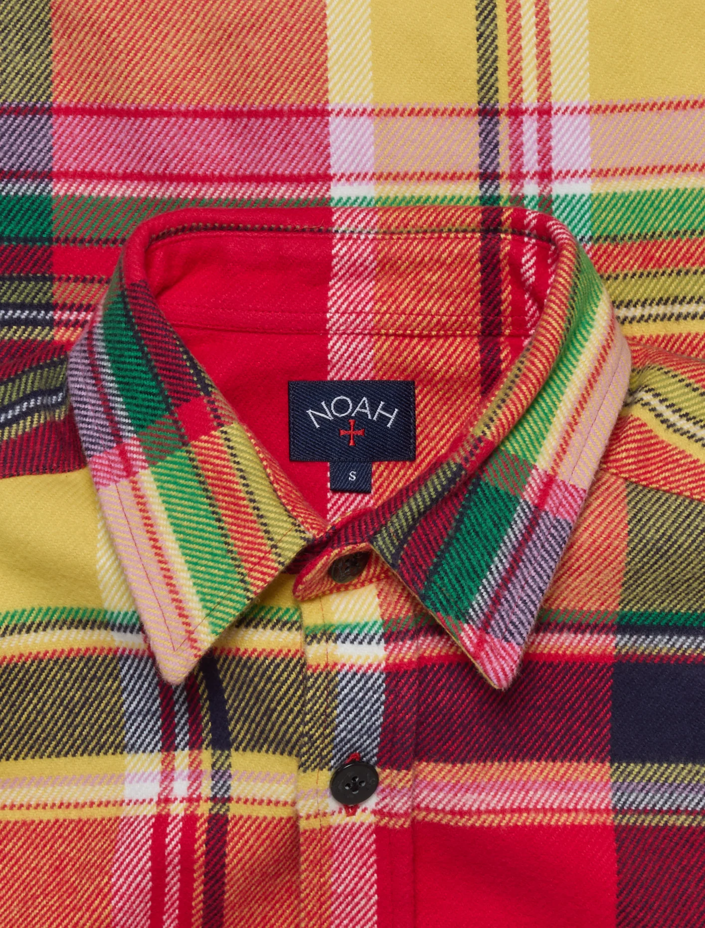 Bright Plaid Heavyweight Flannel Shirt in Yellow - Image 6