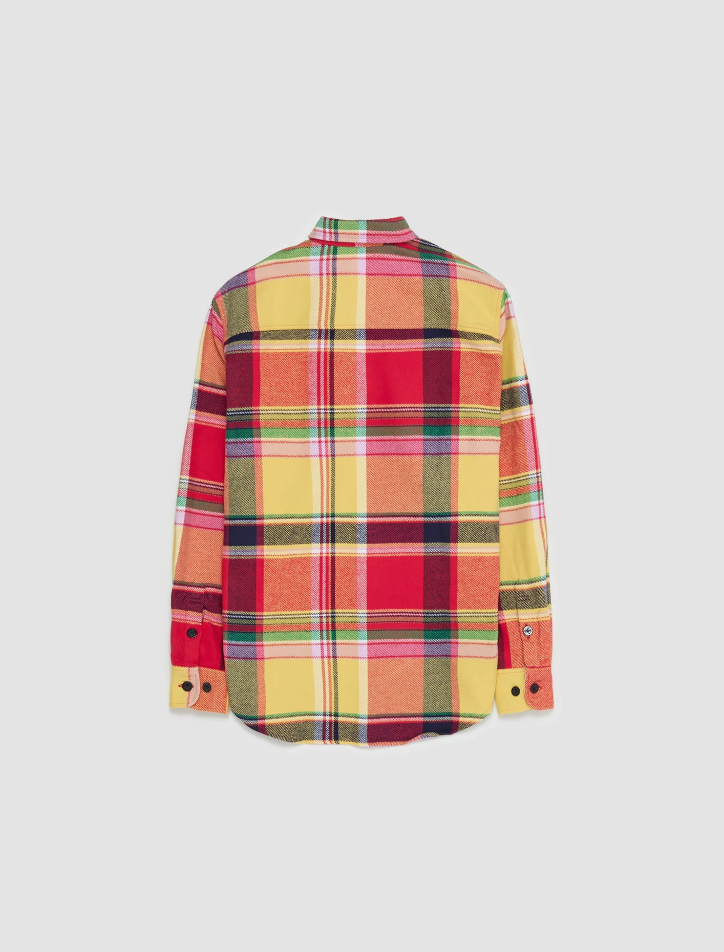 Bright Plaid Heavyweight Flannel Shirt in Yellow - Image 8