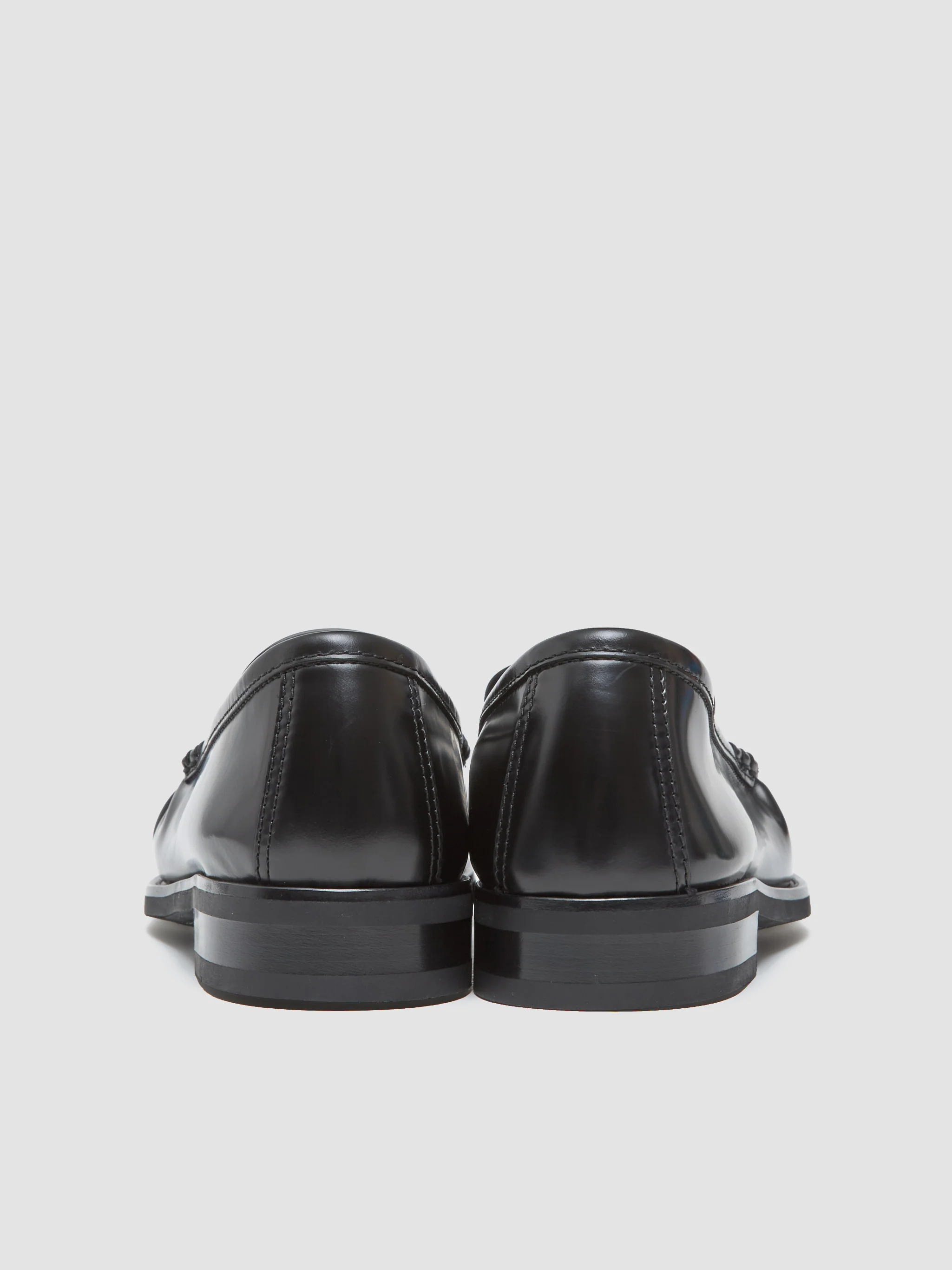 Brushed Leather Loafers with Logo in Black - Image 4