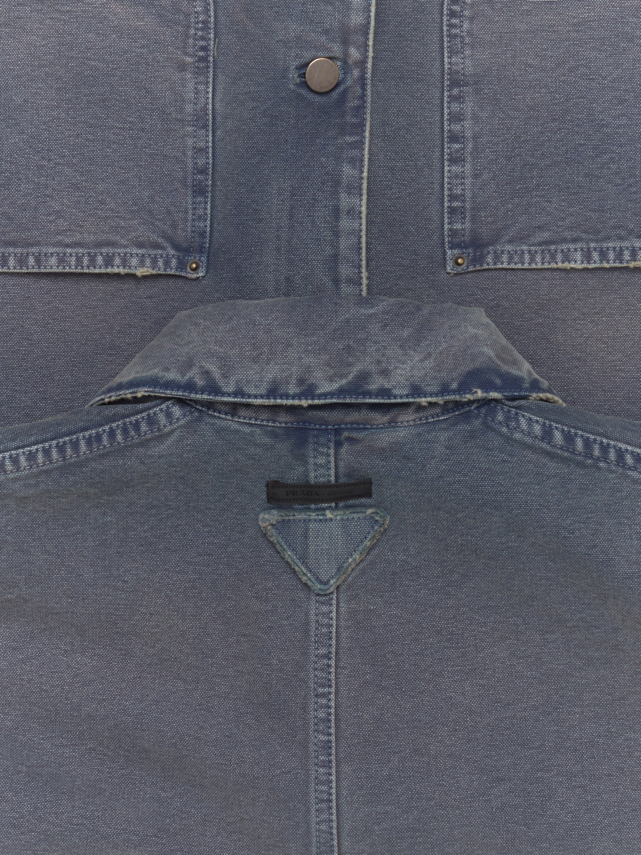 Canvas Blouson Jacket with A Used Look in Blue - Image 5