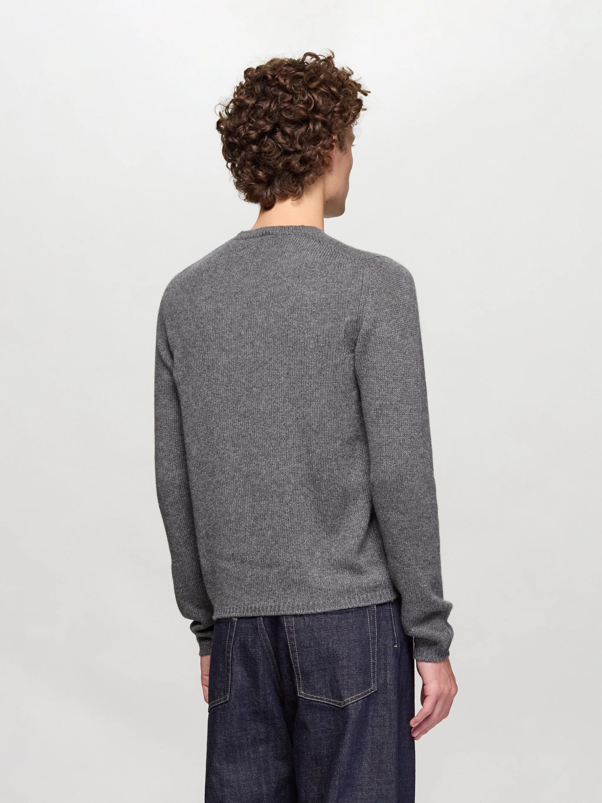 Cashmere Crewneck Sweater in Slate Grey - Image 3