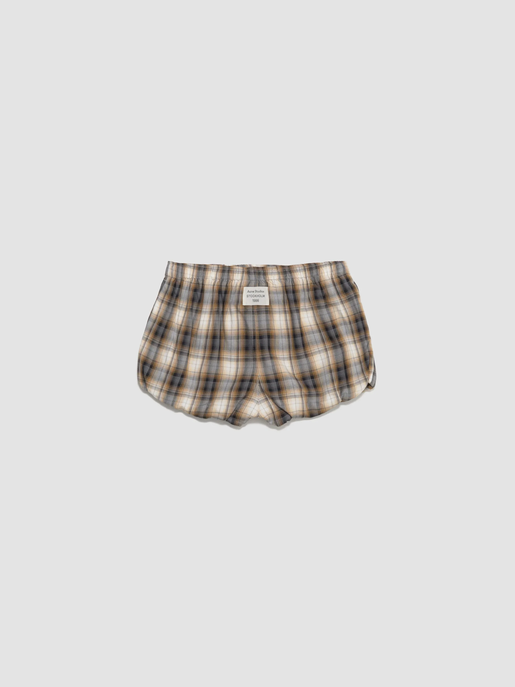 Checked Shorts in Beige & Black - Image 6