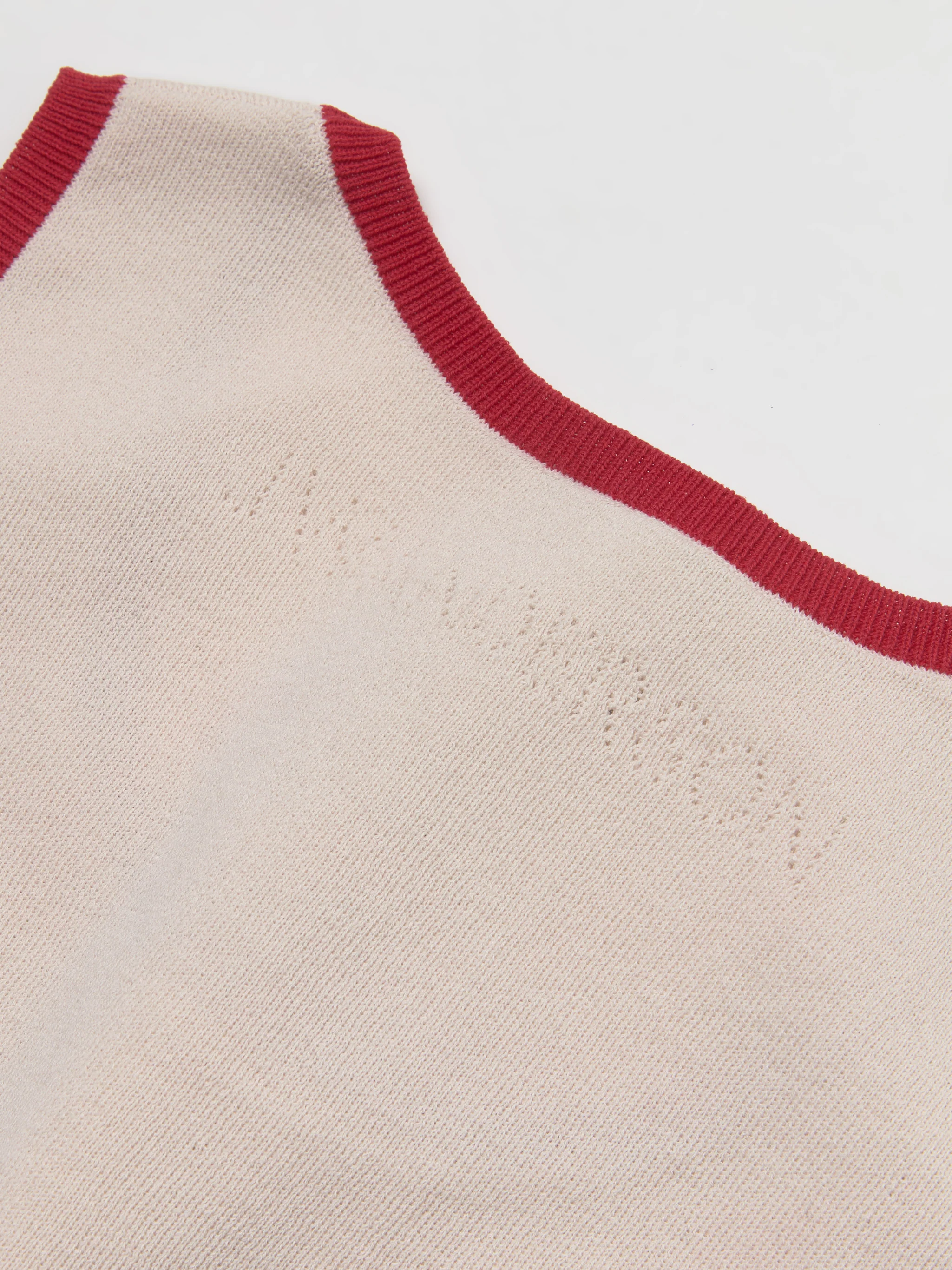 Contrast Trim Vest in Ecru - Image 5