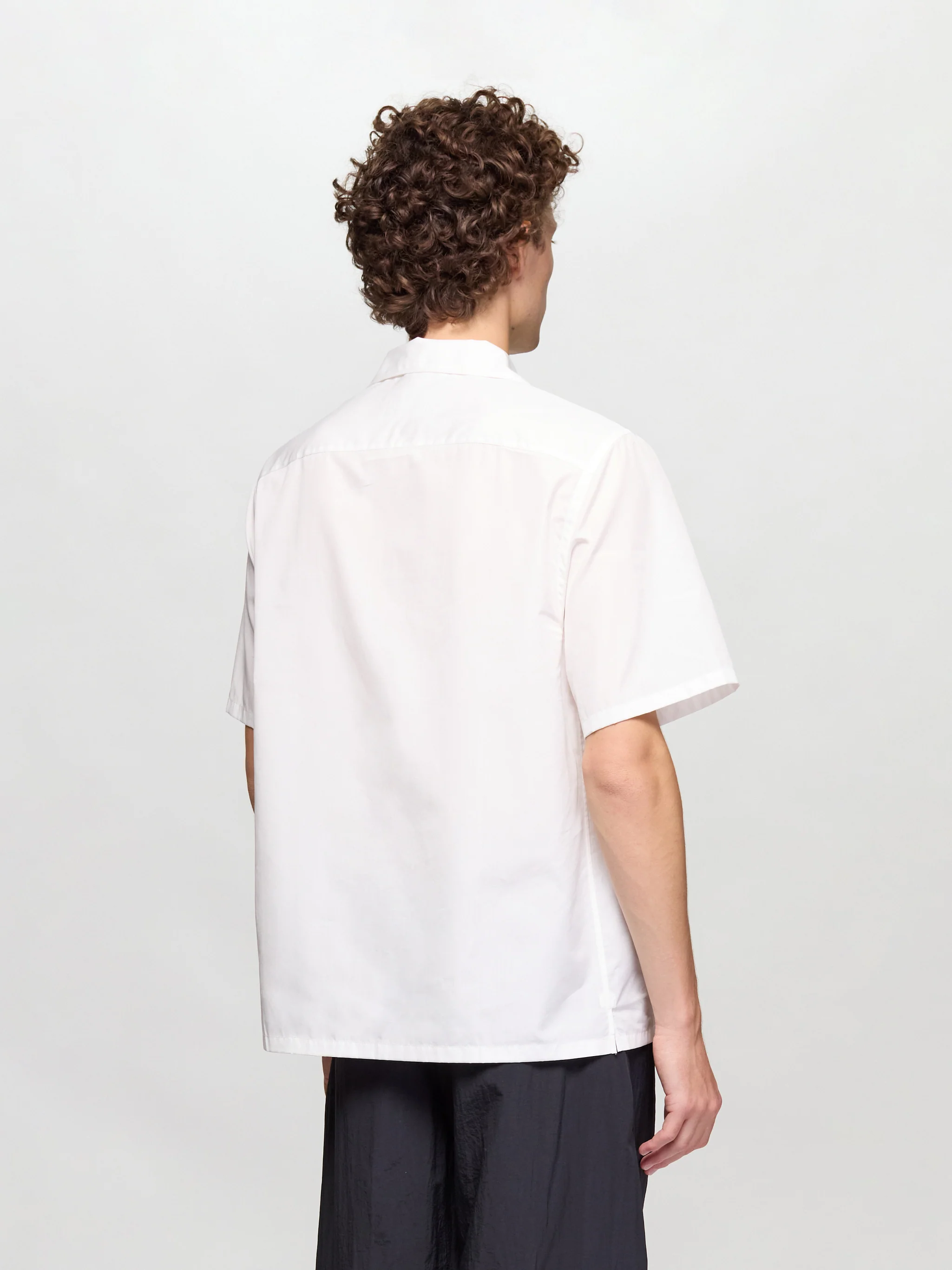 Cotton Bowling Shirt in White - Image 3