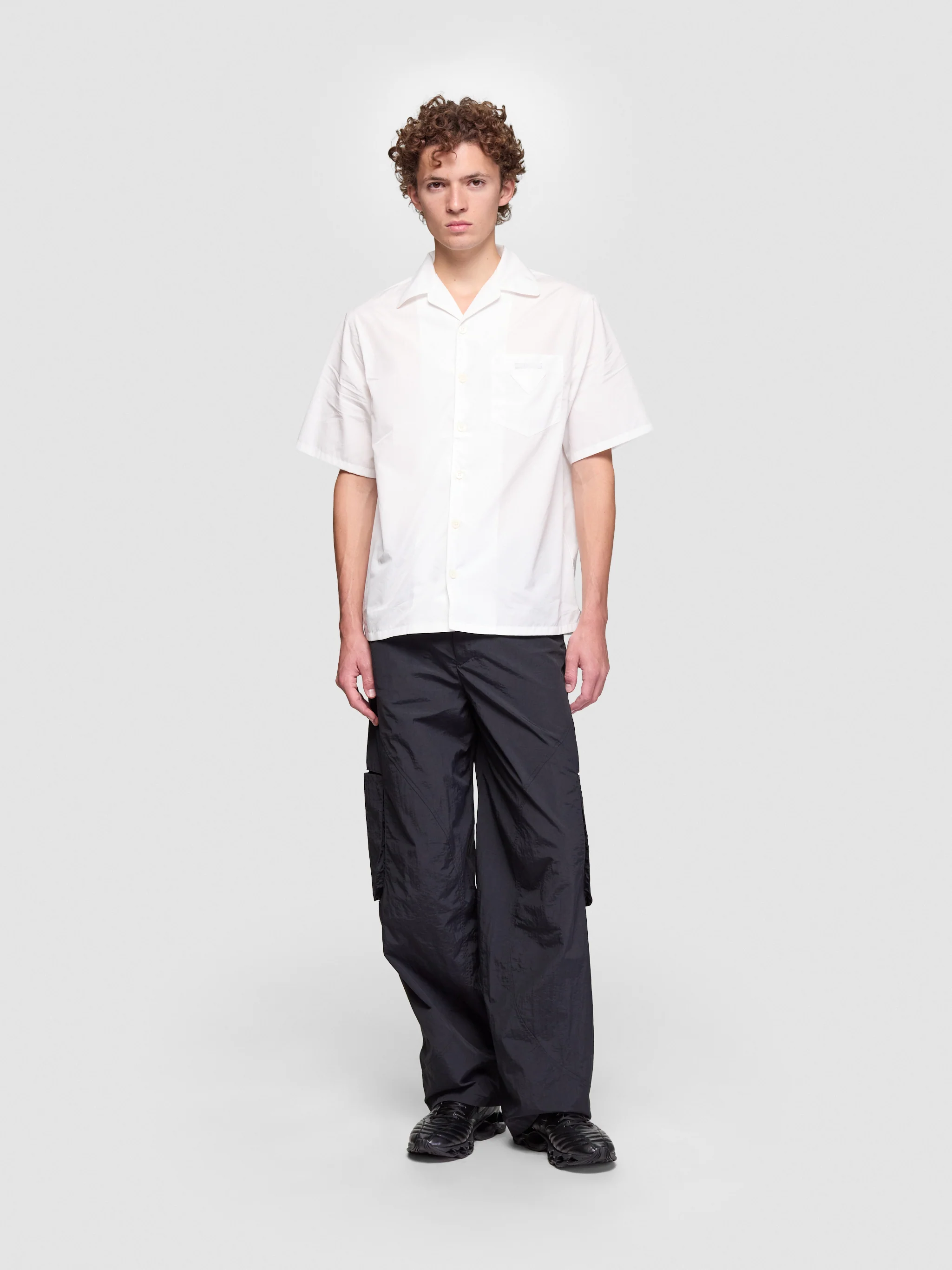 Cotton Bowling Shirt in White - Image 4
