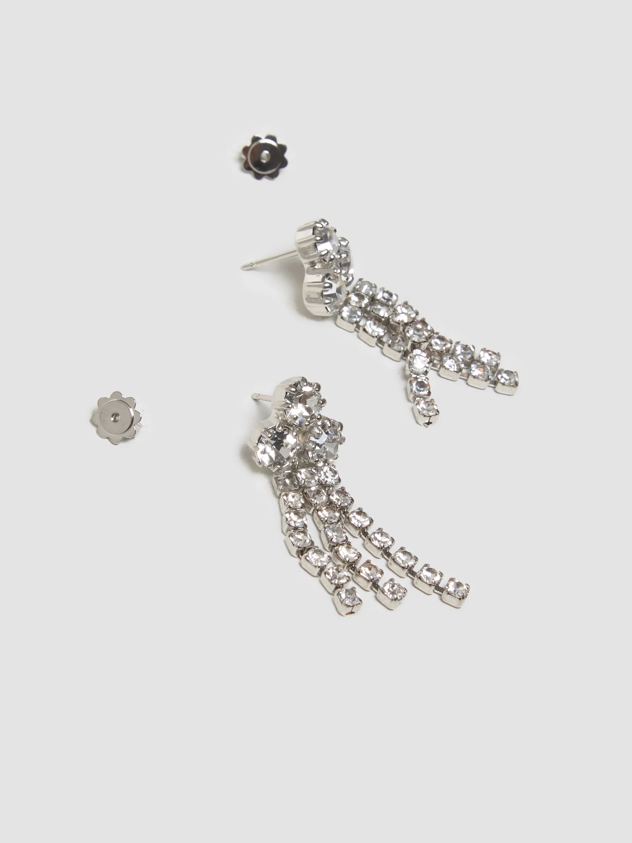 Crystal Earrings in Silver - Image 3