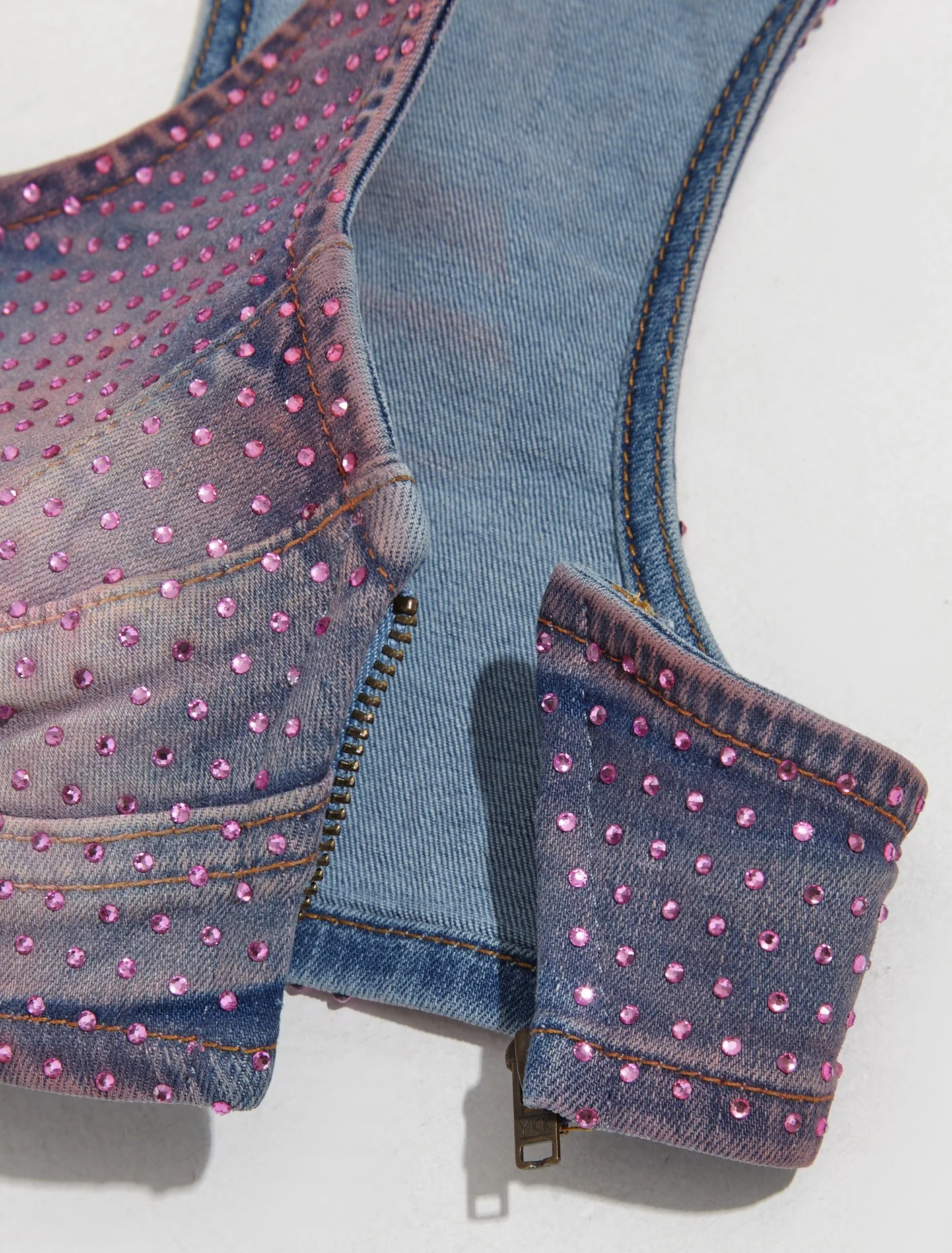 De-Toppy Denim Top in Pink - Image 3