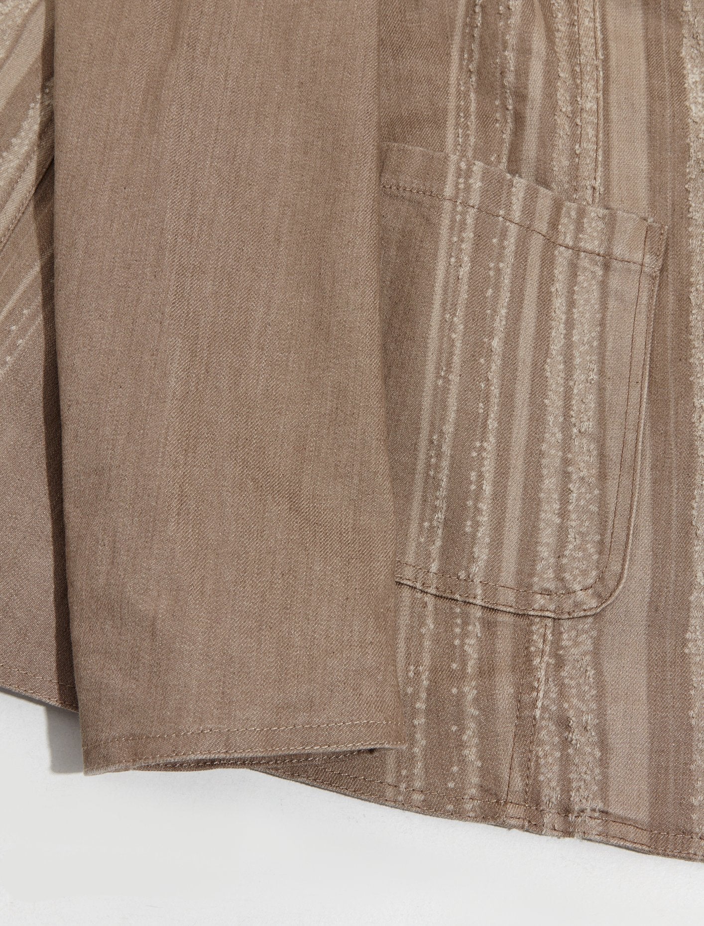 Denim Blazer with Laser Stripe in Oat - Image 3