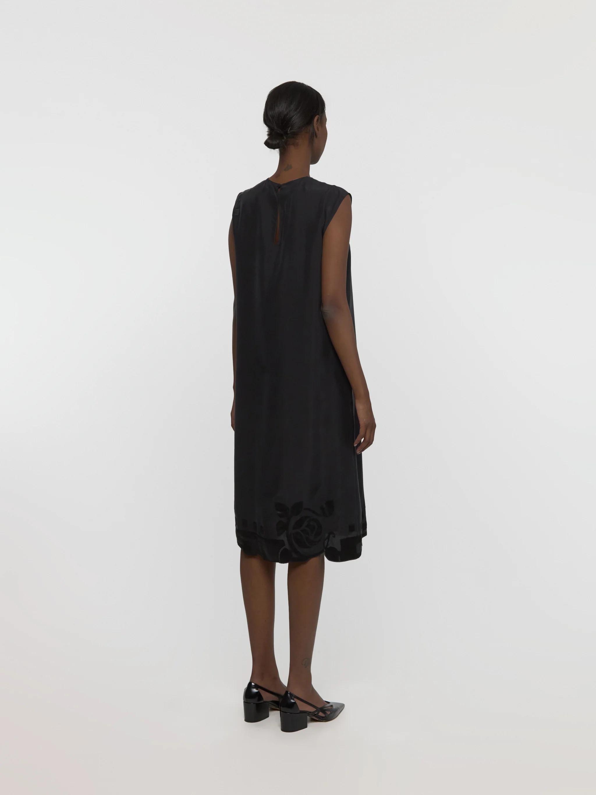 Dress with Embroidery in Black - Image 3