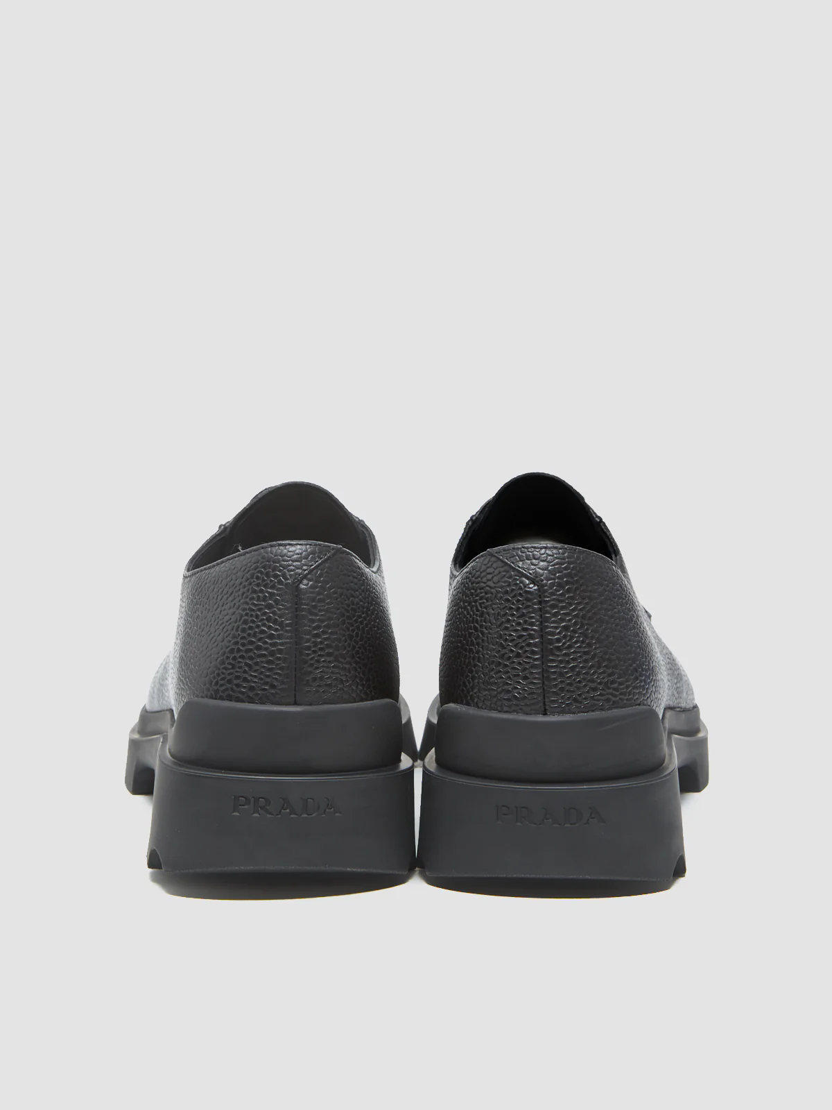 Embossed Leather Derby Shoes in Black - Image 4