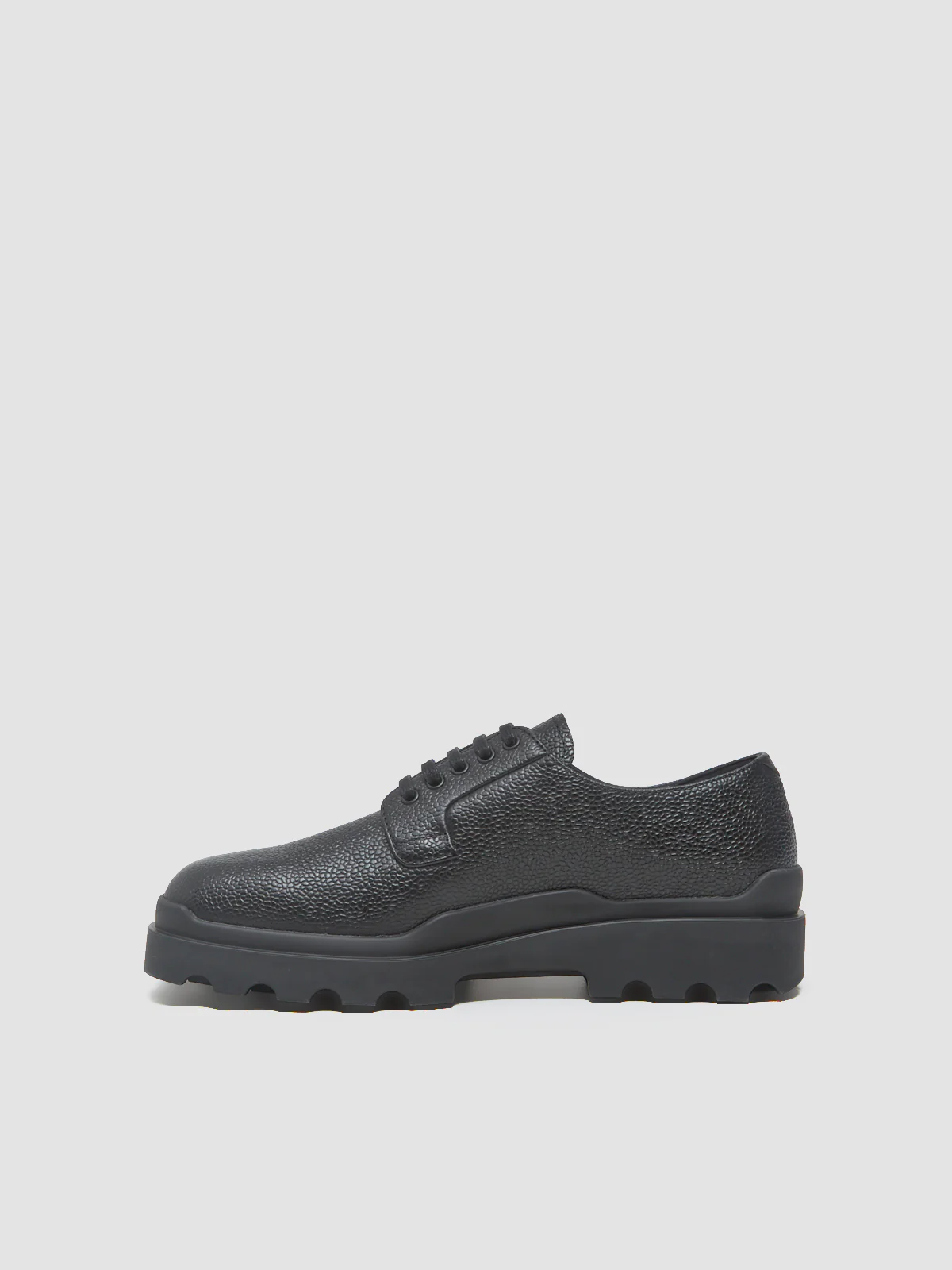 Embossed Leather Derby Shoes in Black - Image 6