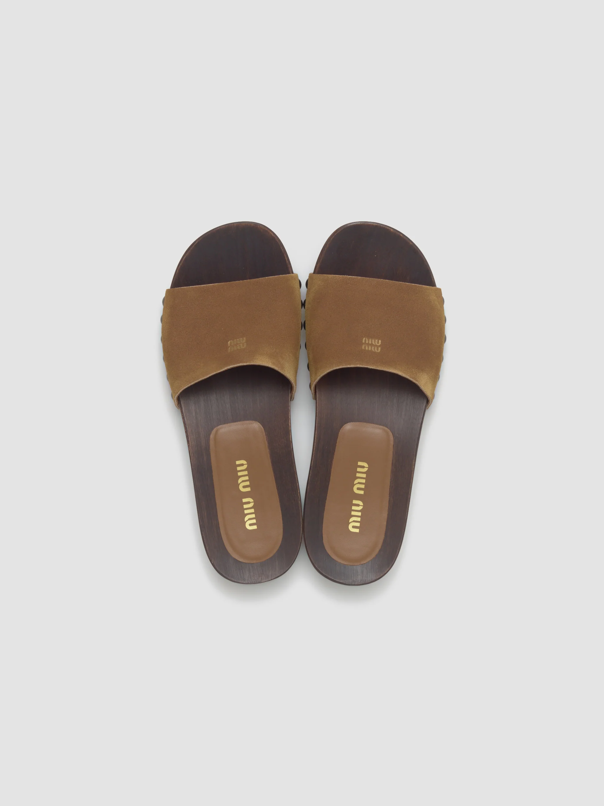 Faded Suede Clogs in Cinnamon - Image 4