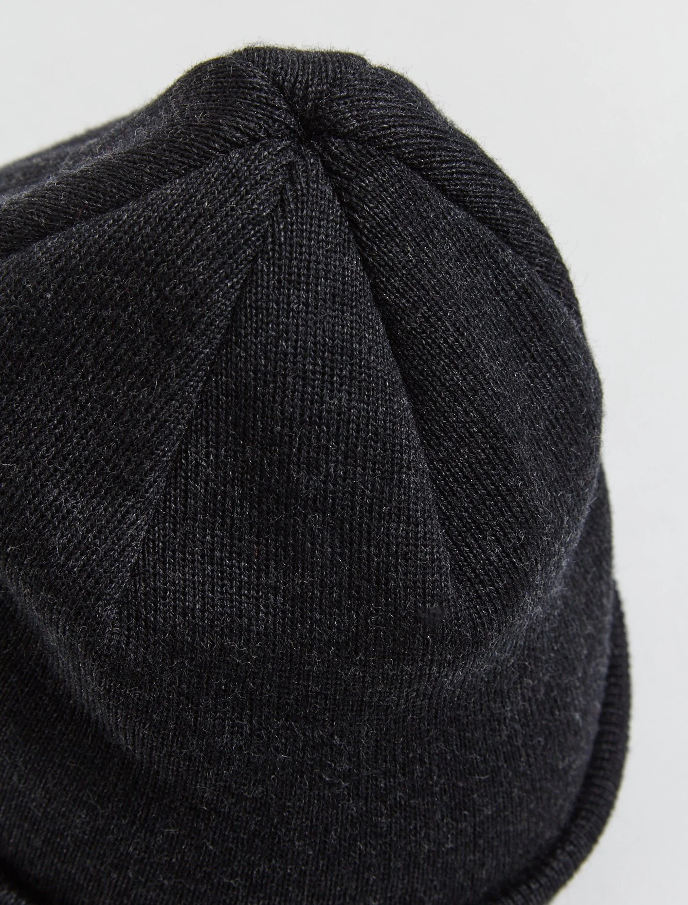 Fine Knit Merino Wool Beanie in Anthracite - Image 3