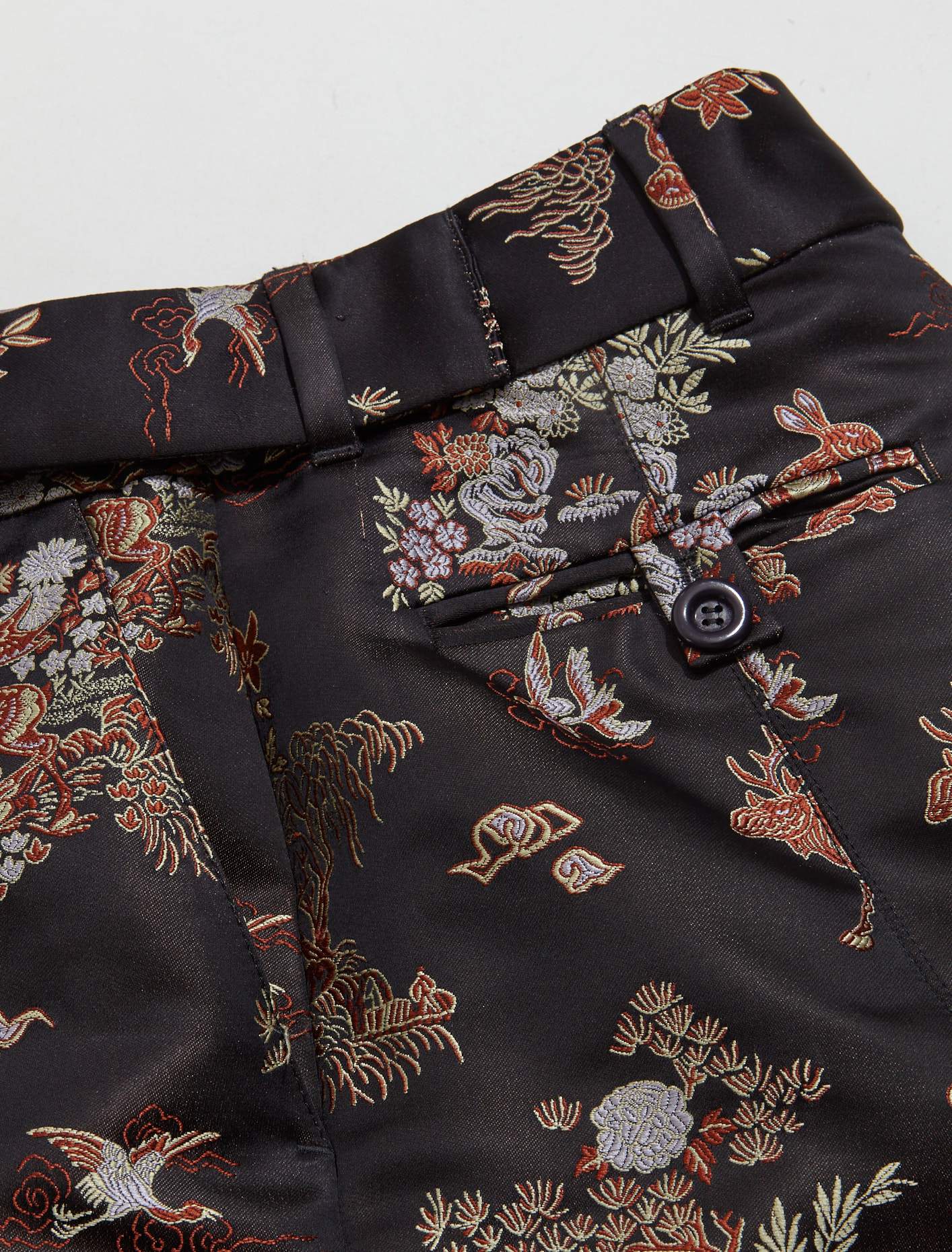 Flared Trousers in Black Satin - Image 4