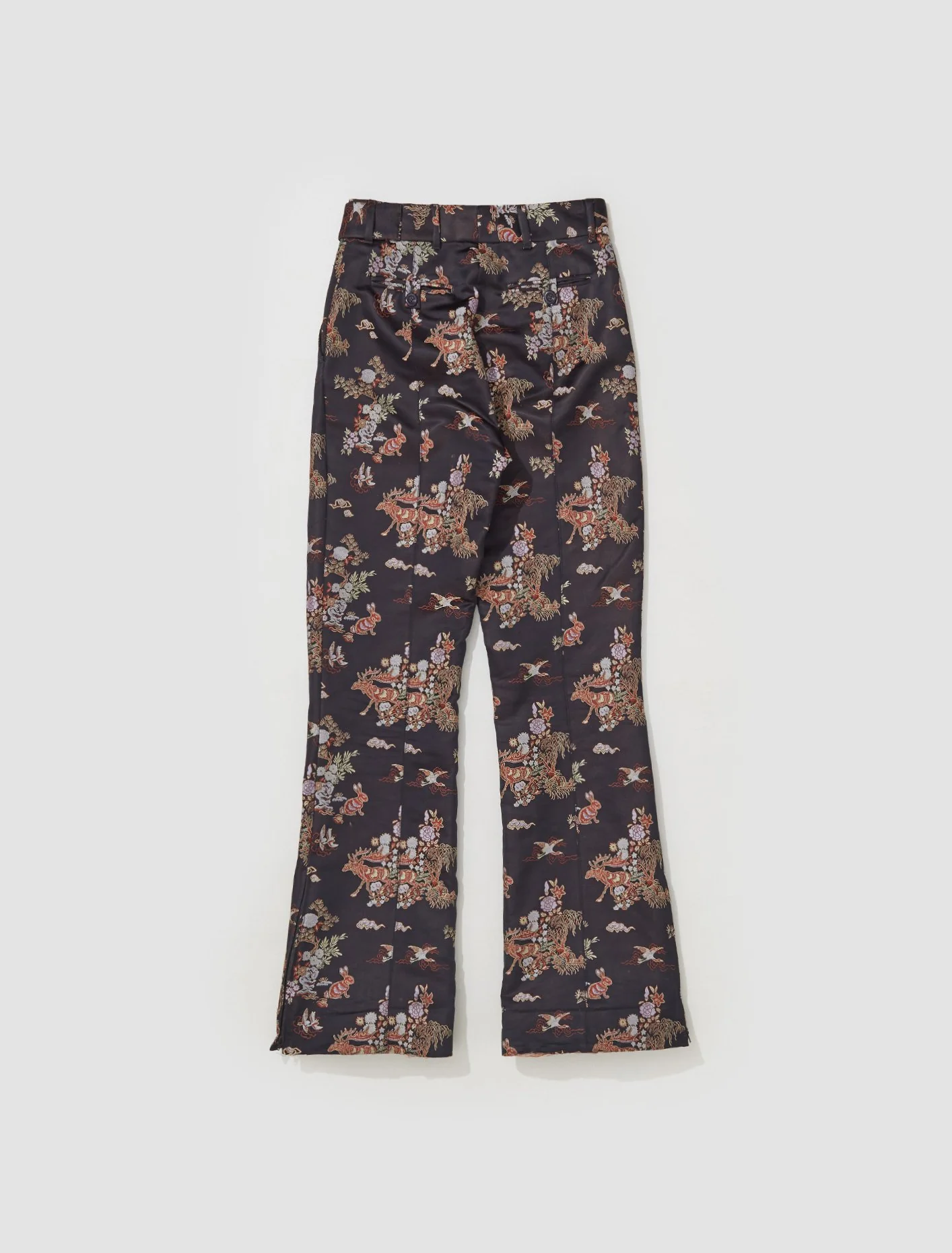 Flared Trousers in Black Satin - Image 5