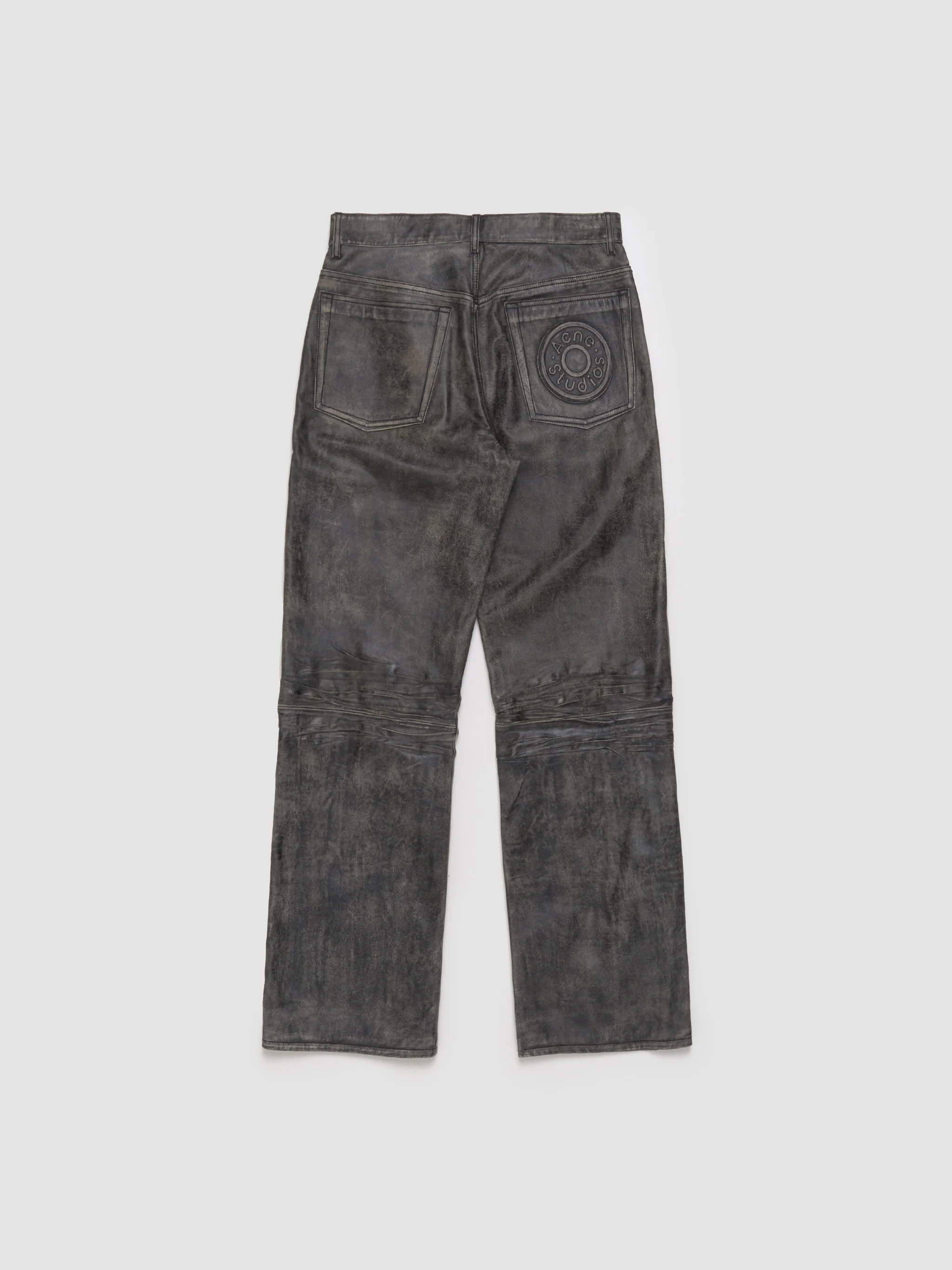 Faded Leather Trousers in Black - Image 7