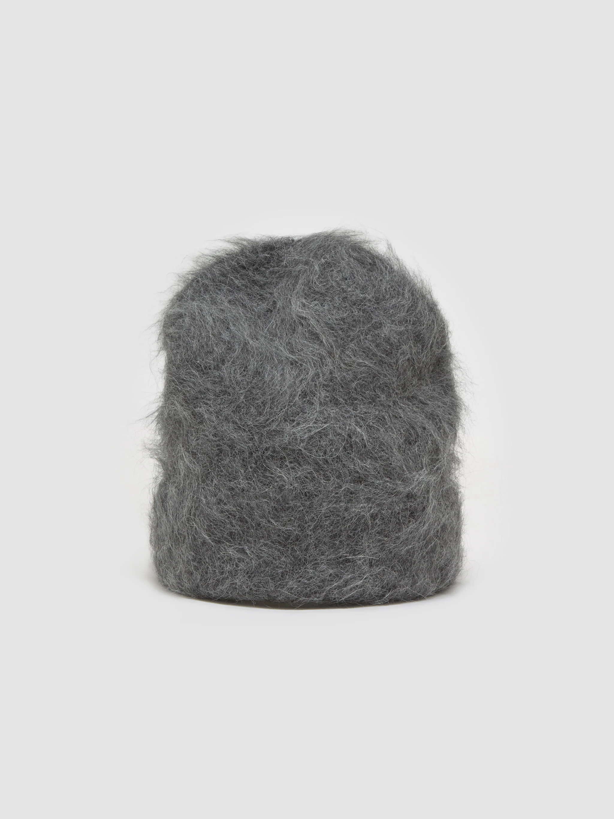 Fuzzy Beanie in Charcoal Alpaca - Image 3