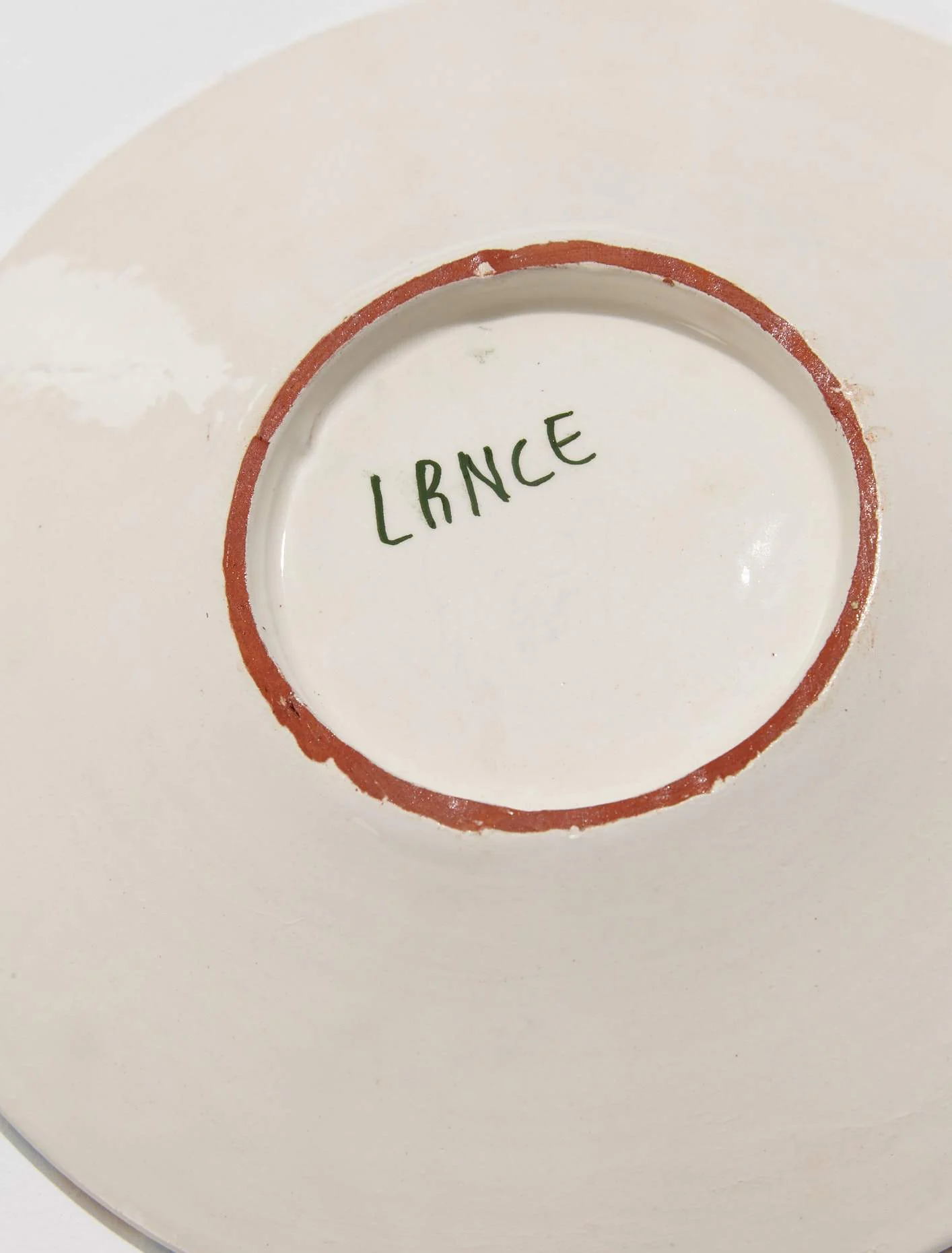 Handpainted Plate "A la Plage Orange Bamboo" - Image 4