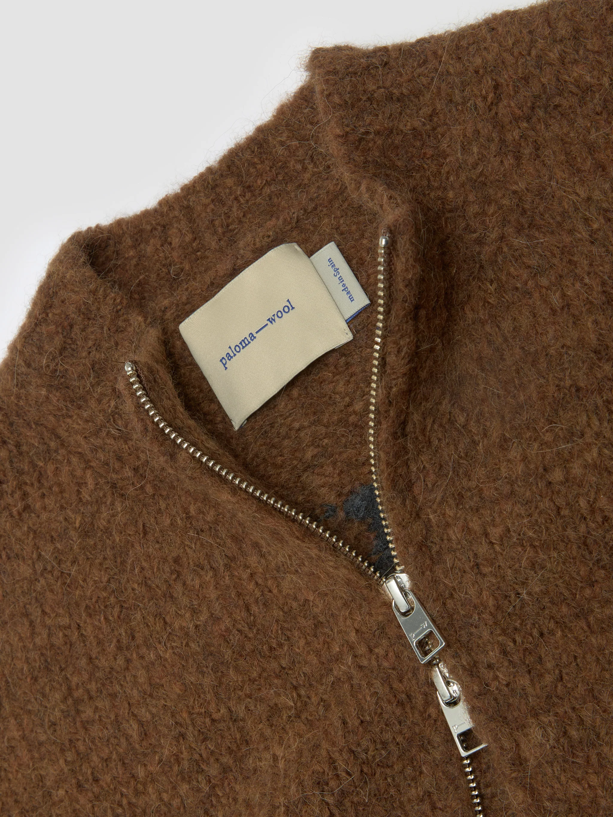 Hasta Luego Zipped Cardigan in Brown - Image 2