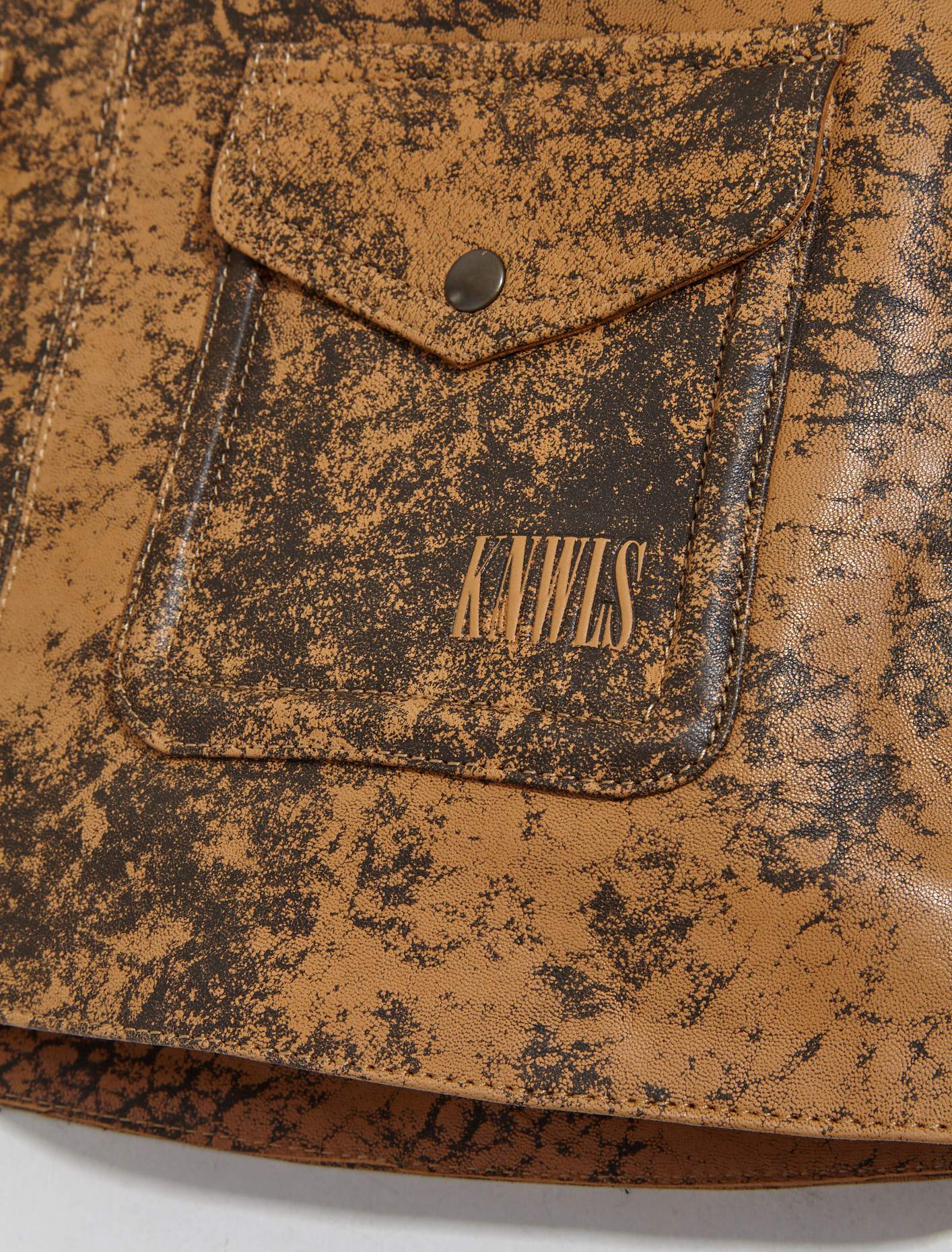 Hellz Skirt in Distressed Brown - Image 3