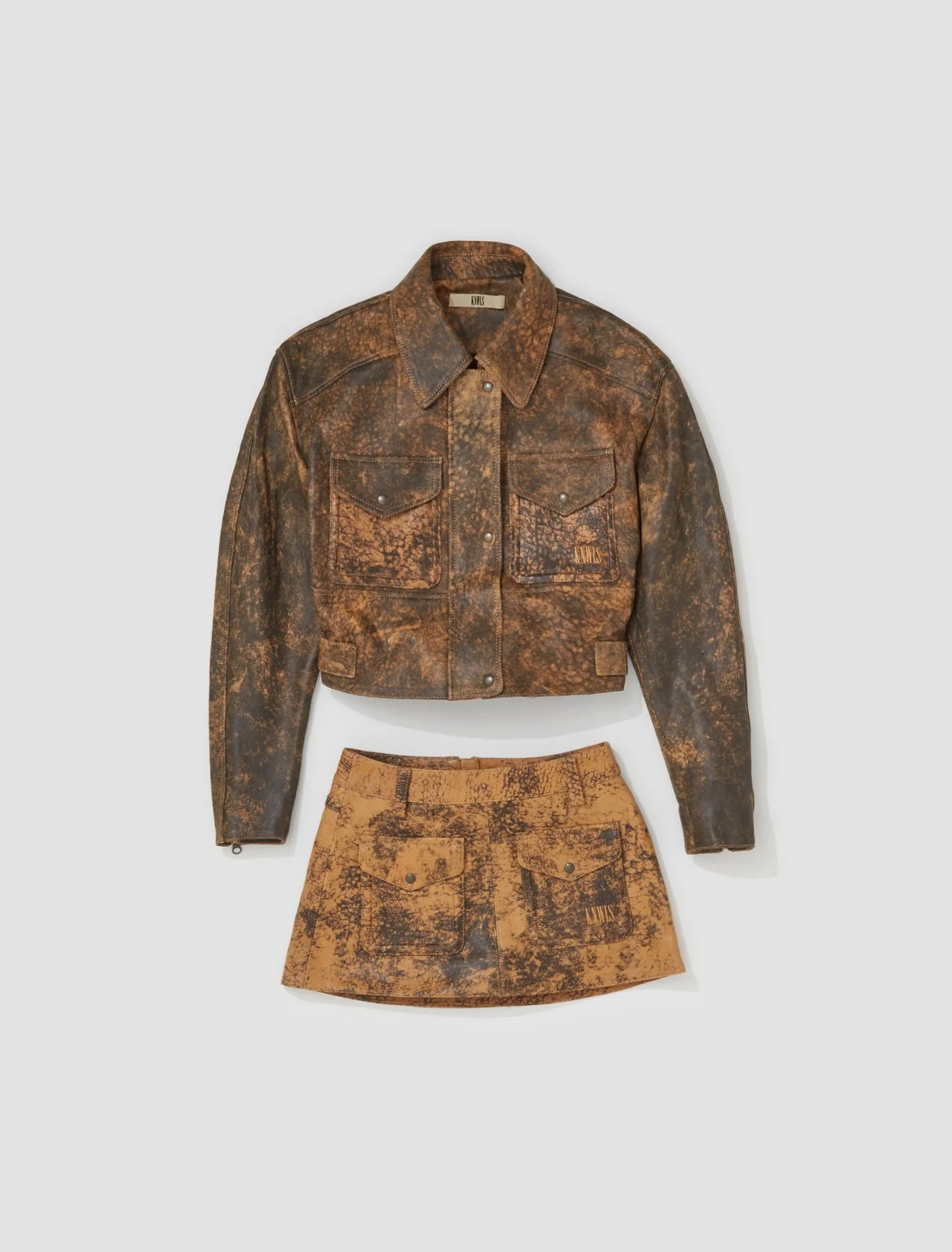 Hellz Skirt in Distressed Brown - Image 5
