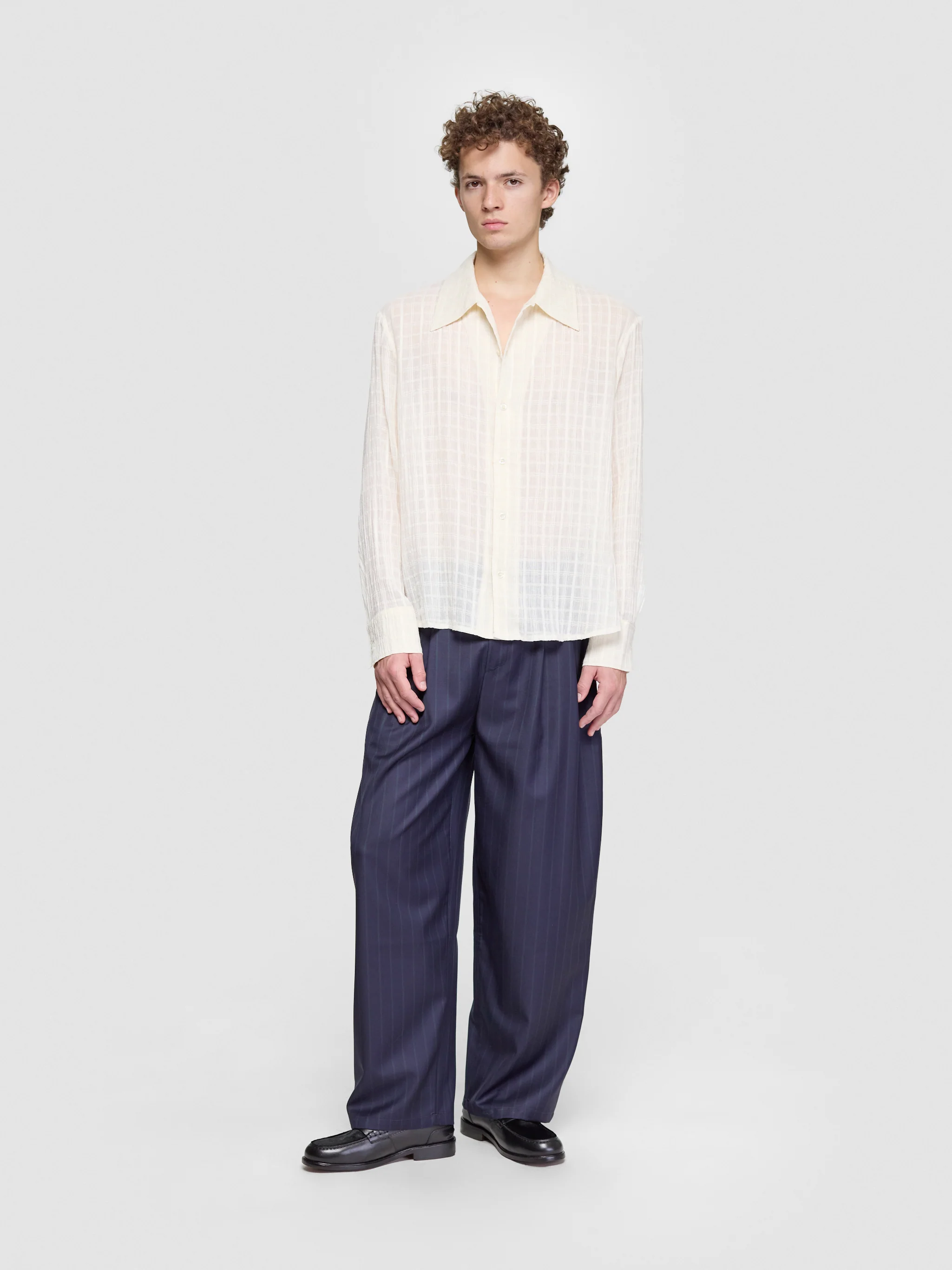 Ignacio Shirt in Cloud White Check - Image 4