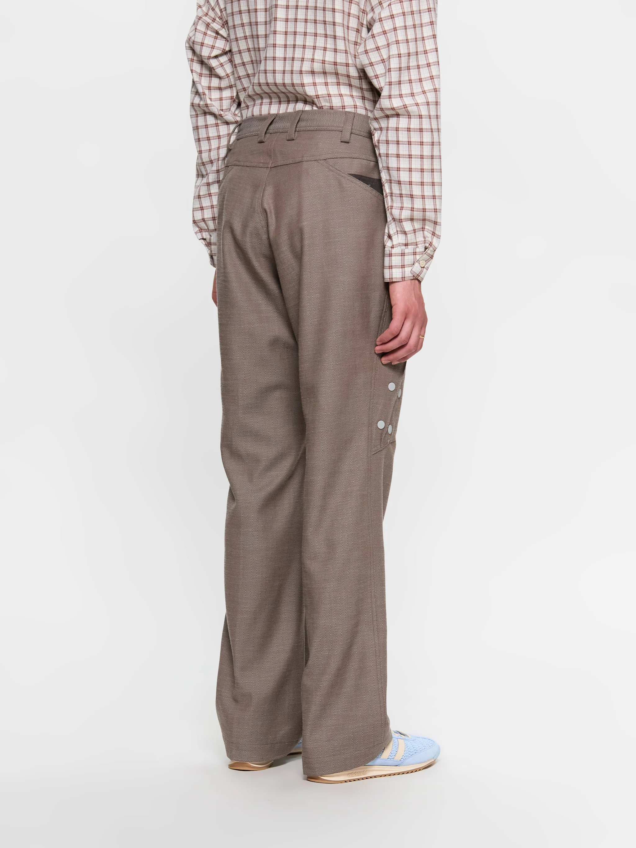 Inex Snap Trousers in Brown Oak & Java Brown - Image 3
