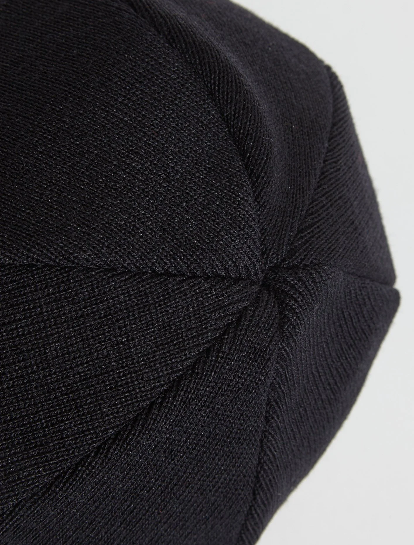 Knit Merino Wool Beanie in Black - Image 3