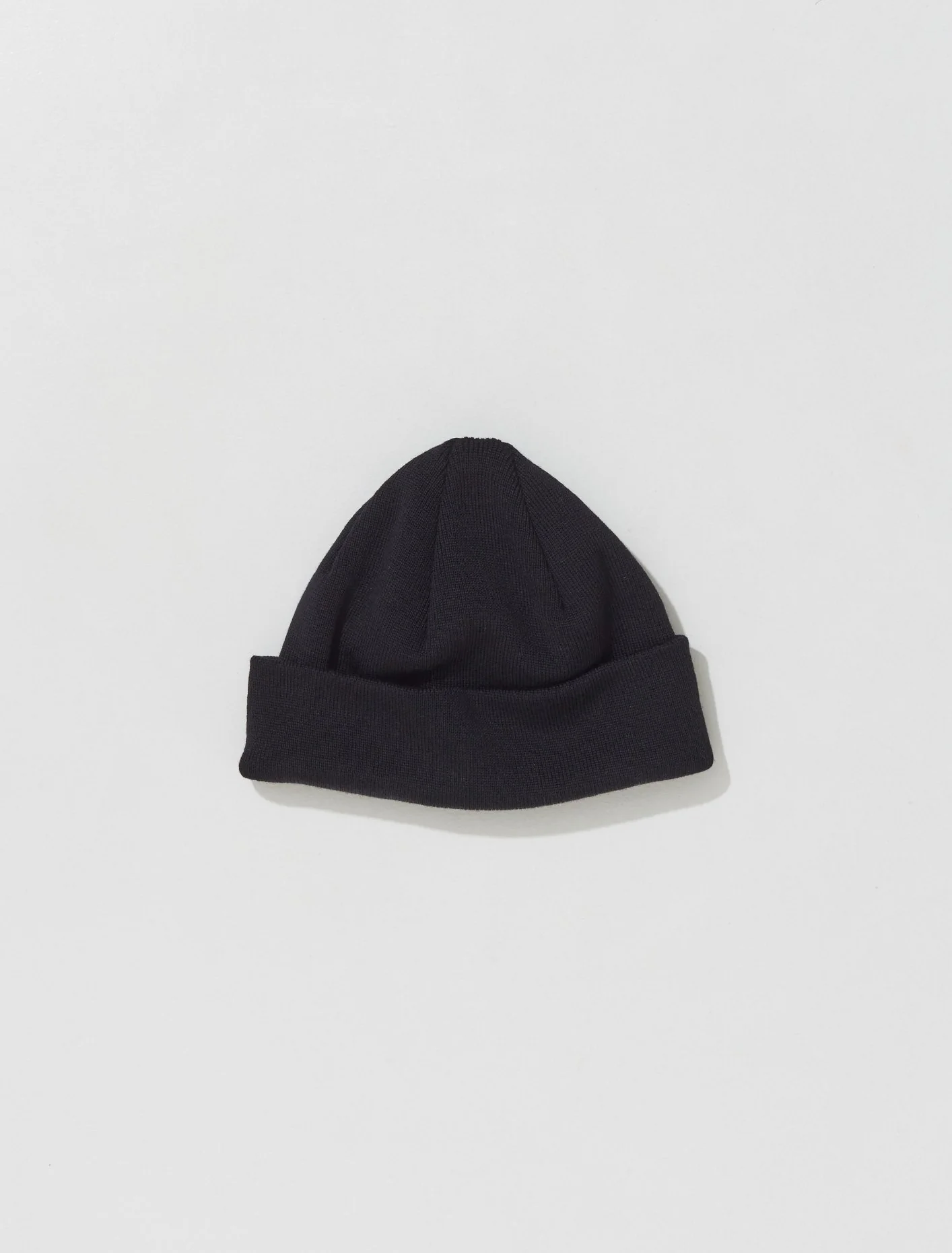 Knit Merino Wool Beanie in Black - Image 4
