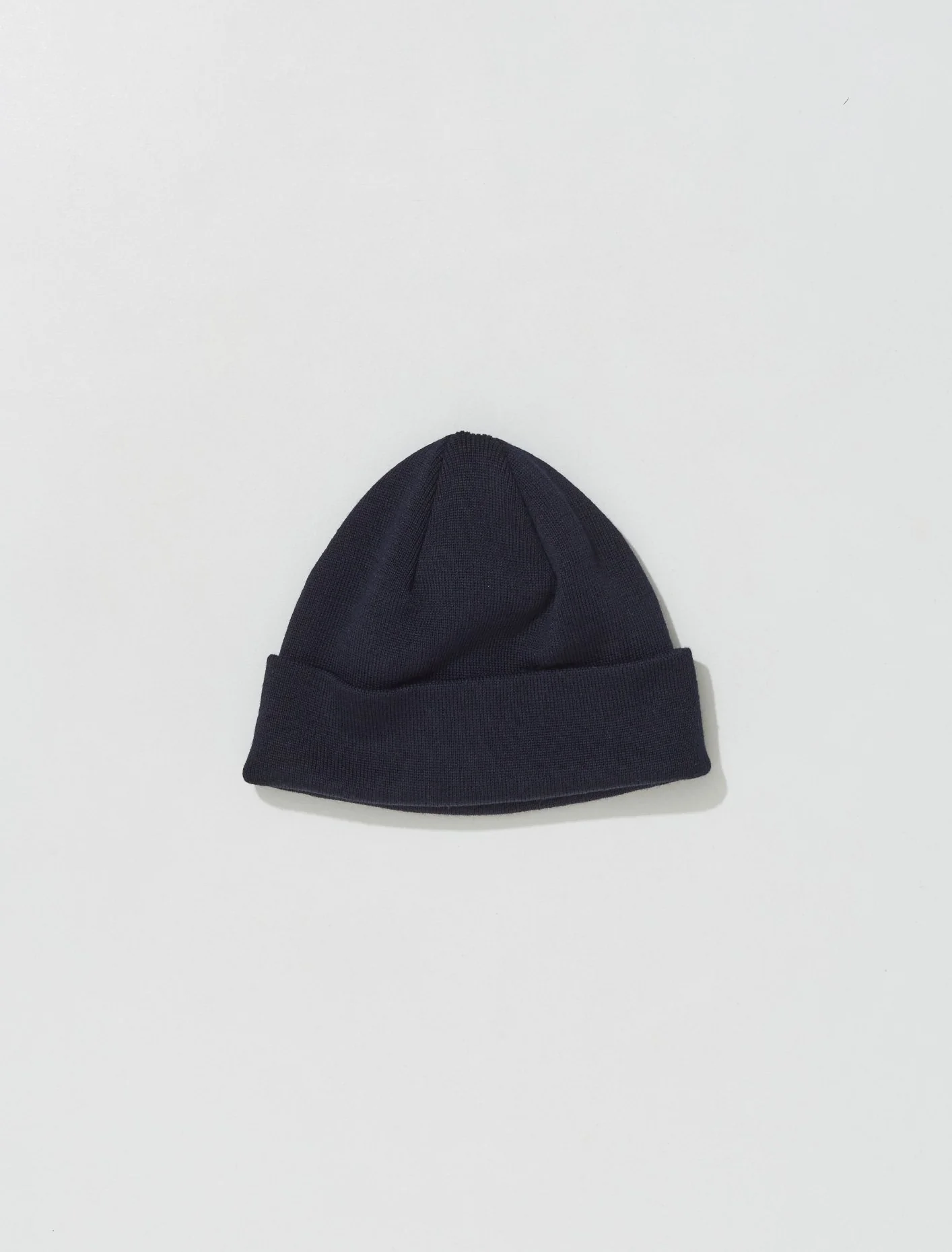 Knit Merino Wool Beanie in Marine - Image 4