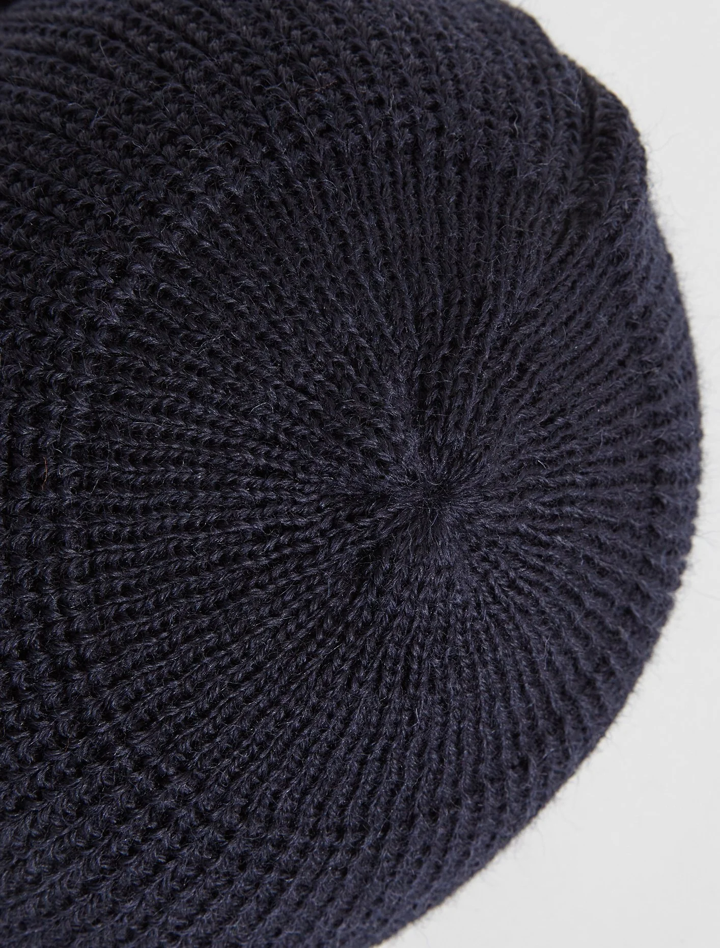 Knit Pure Wool Beanie in Navy - Image 3