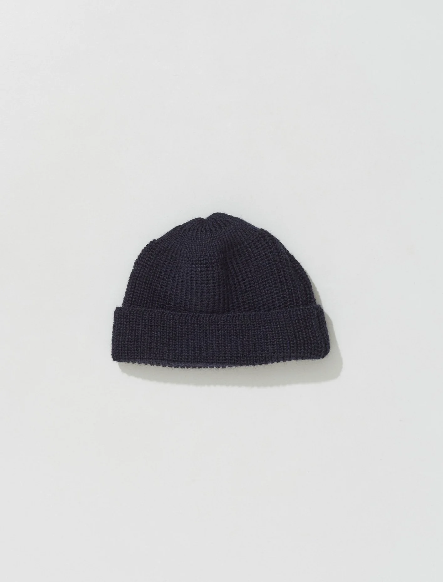 Knit Pure Wool Beanie in Navy - Image 4