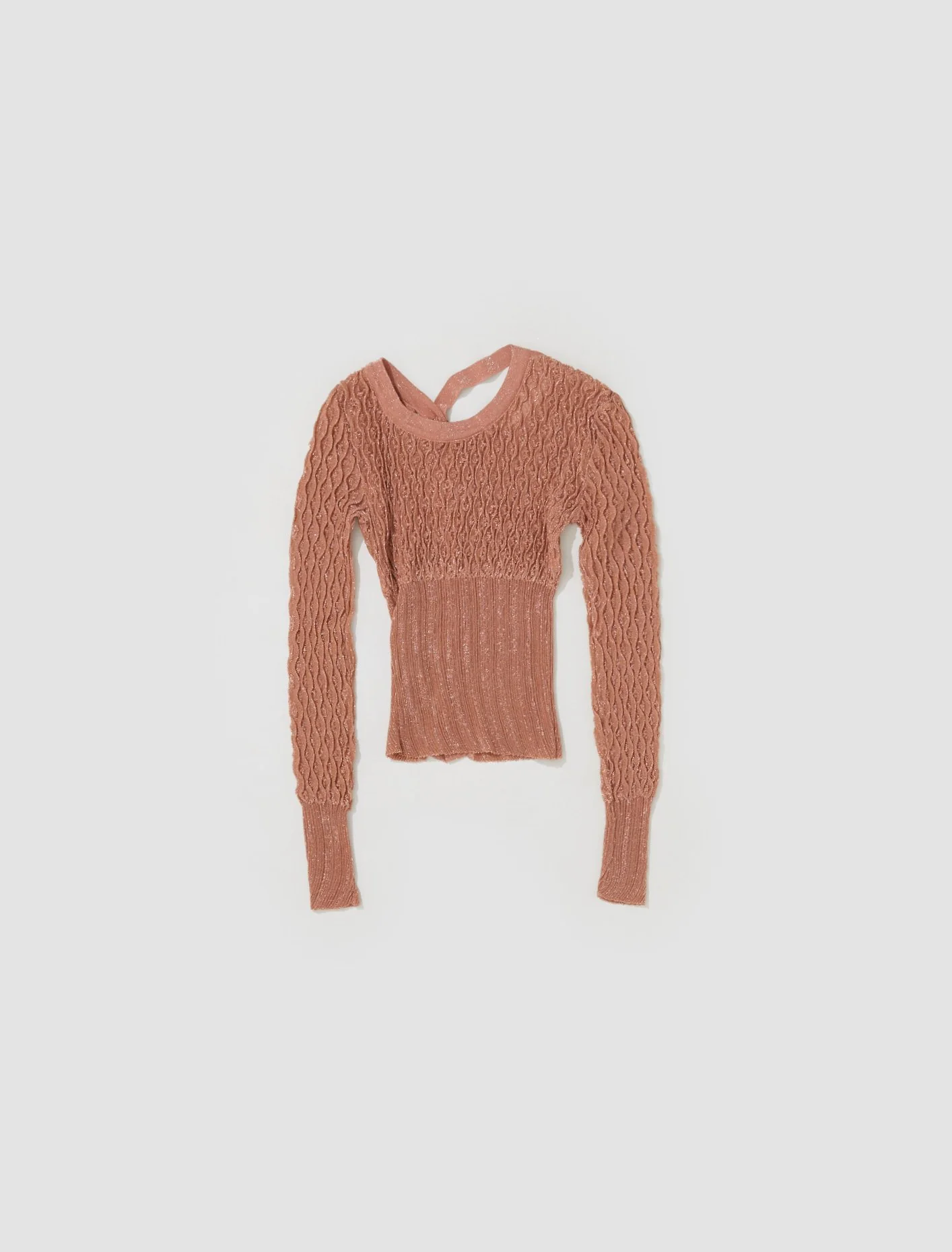 Knitted Glitter Cardigan in Baby Pink - Image 4