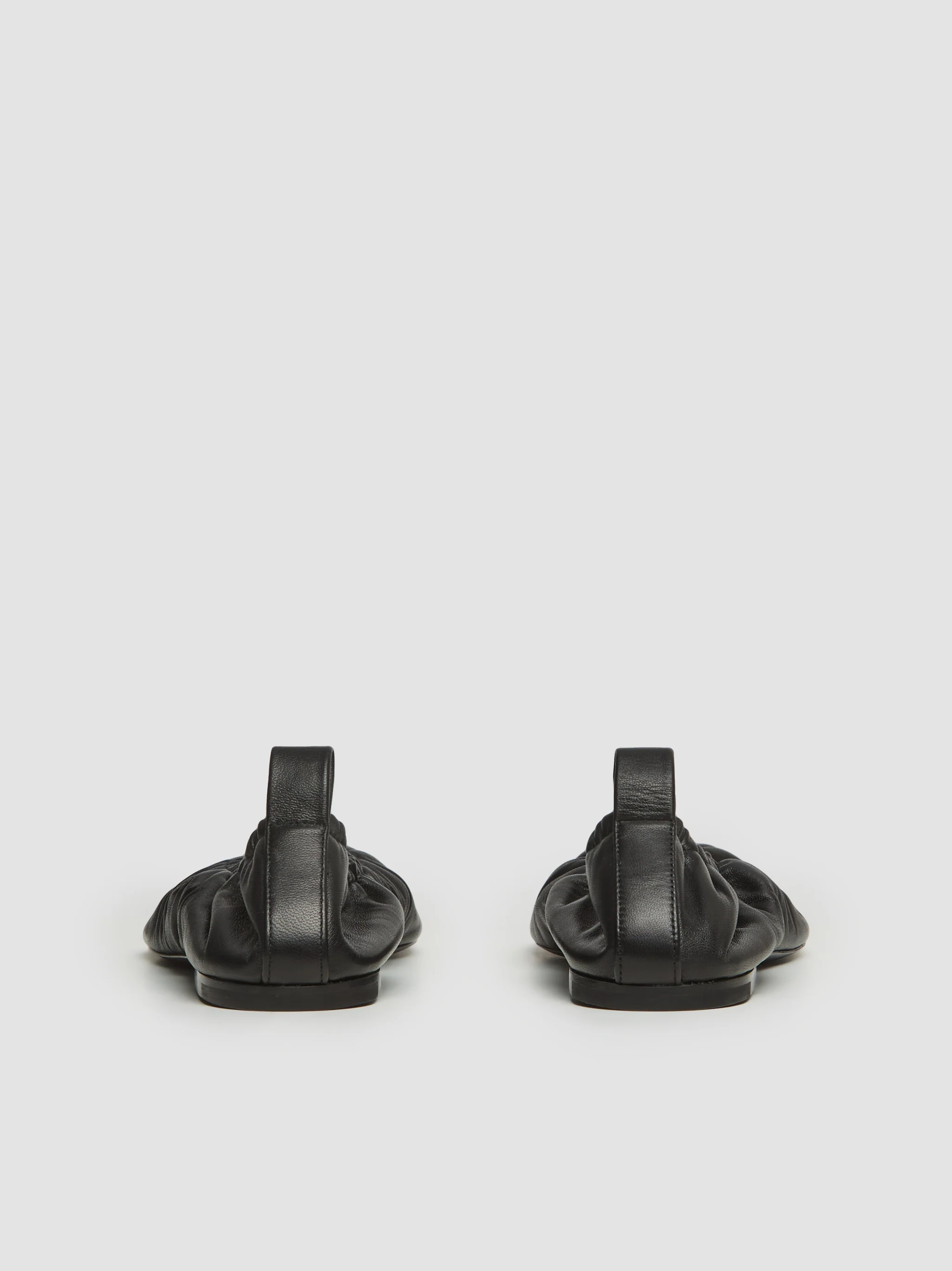 Leather Ballerina Shoes in Black - Image 4