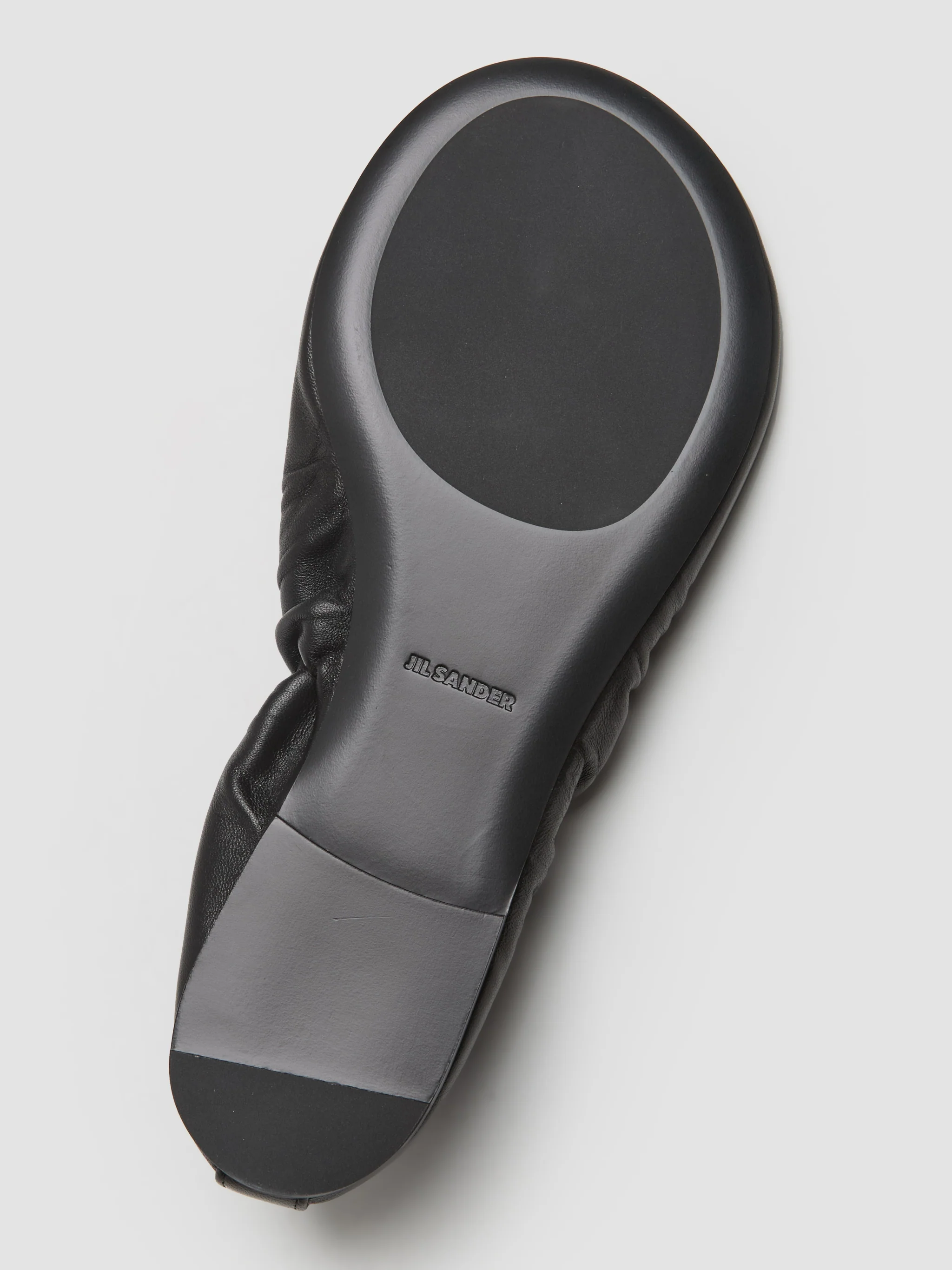 Leather Ballerina Shoes in Black - Image 5