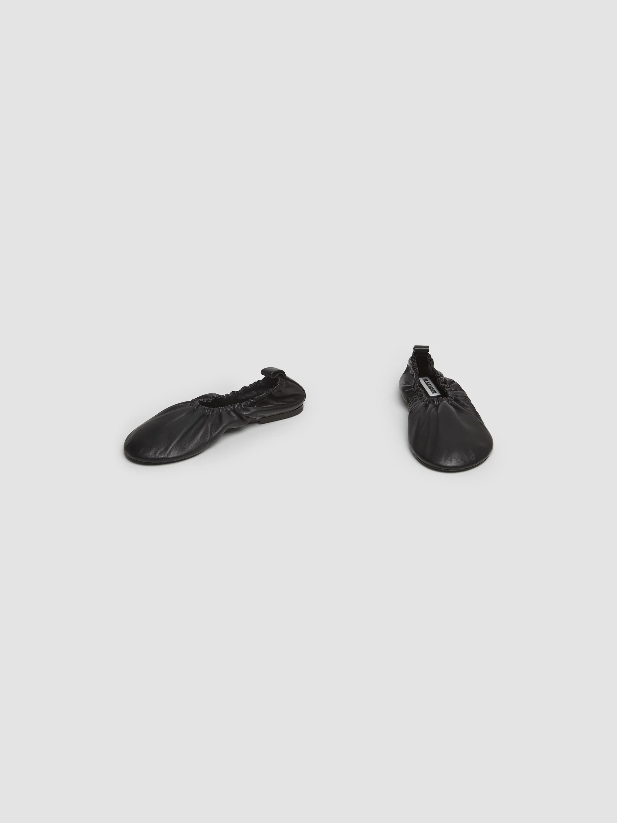 Leather Ballerina Shoes in Black - Image 6