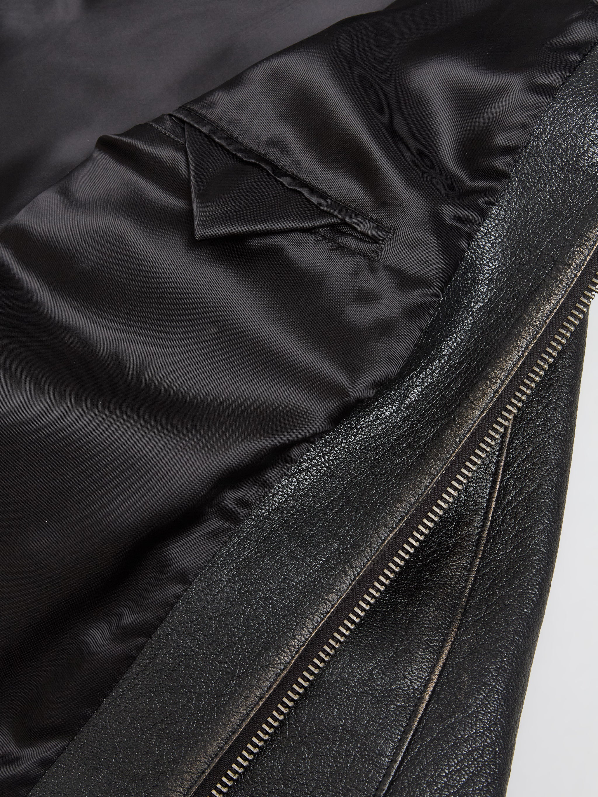 Leather Blouson Jacket in Black - Image 3